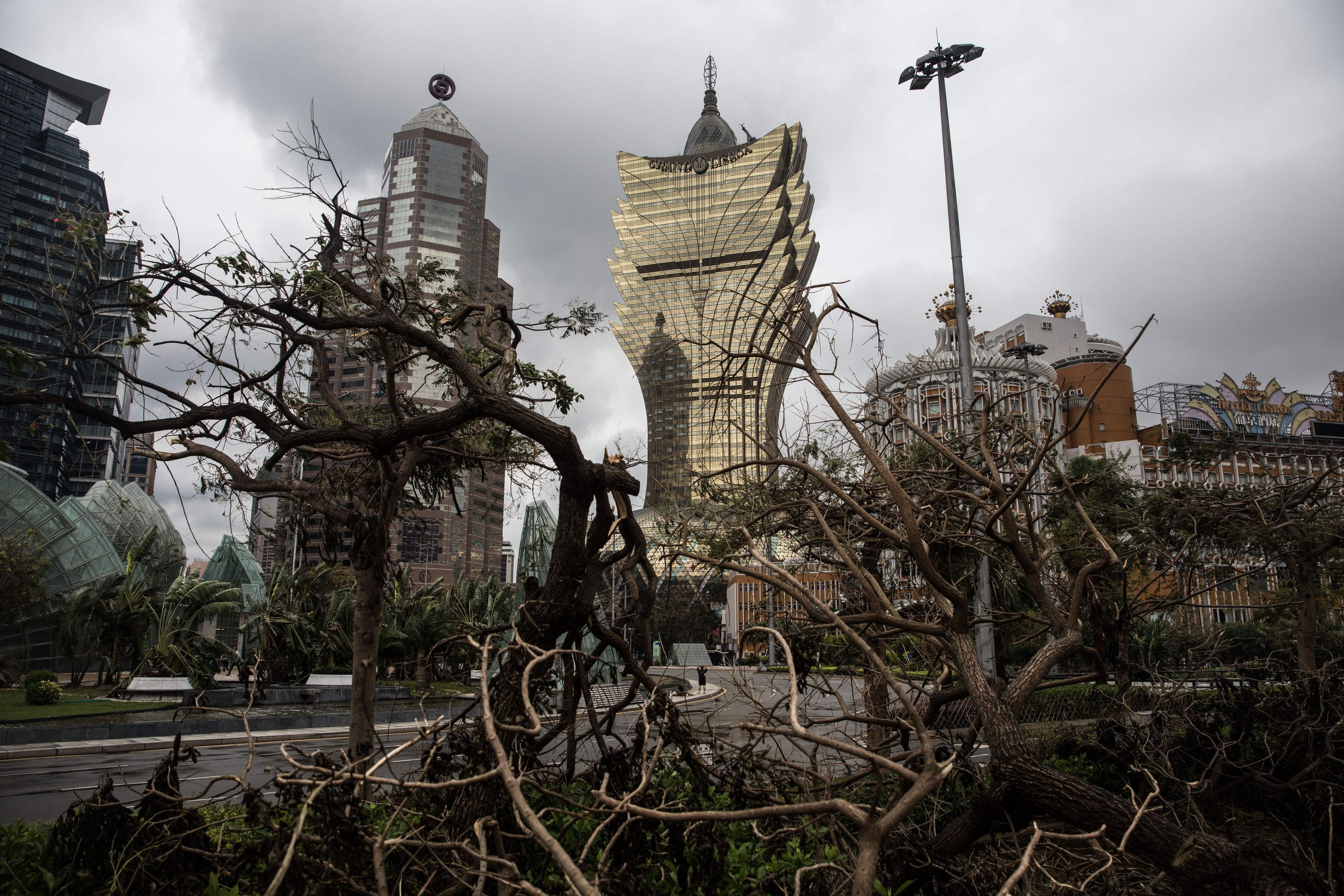 Hato struck Macau on August 23, leaving much of the city without power or drinking water. Photo: AFP