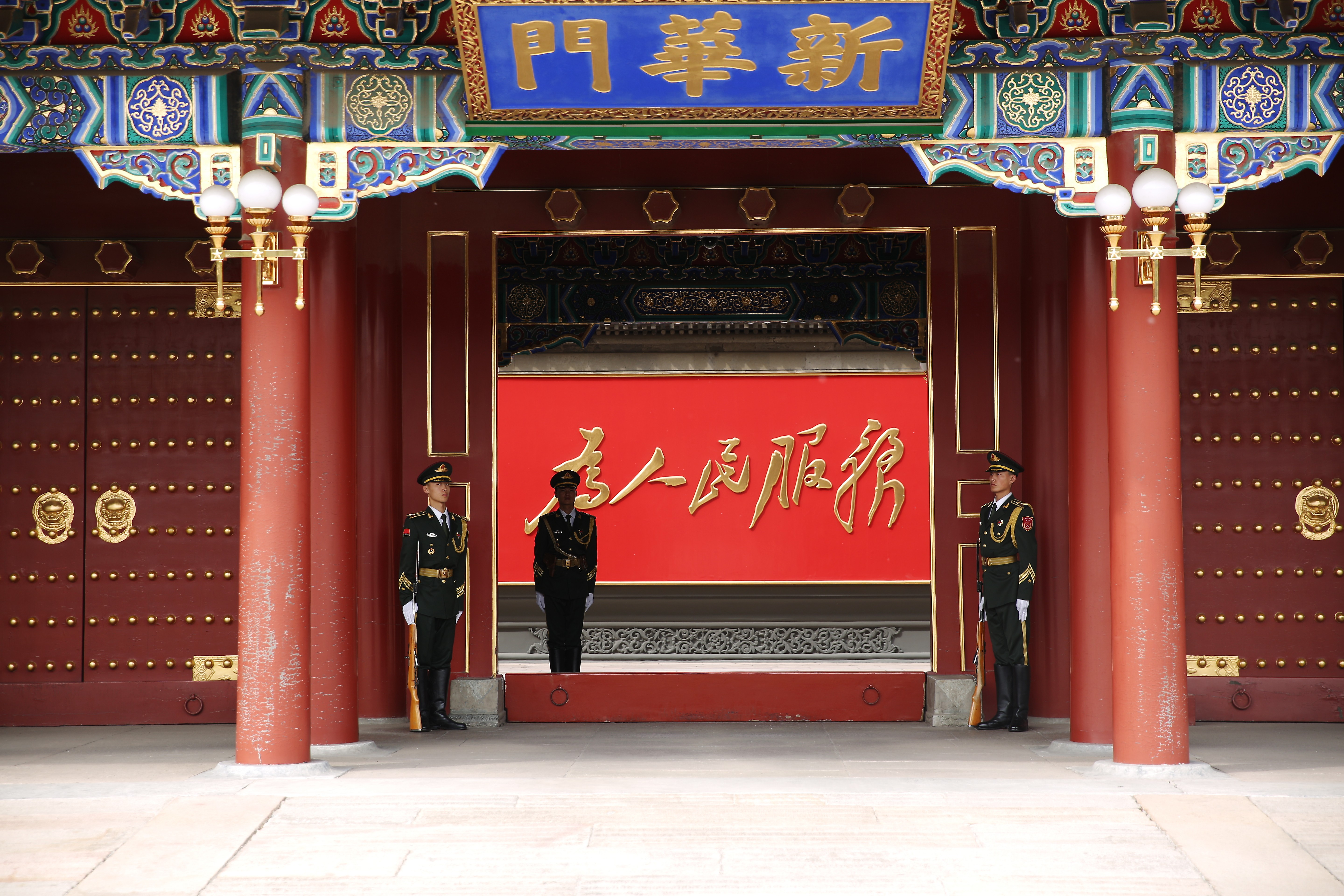 Soldiers stand guard at the entrance to the Zhongnanhai leadership compound in Beijing in April. Photo: Sam Tsang