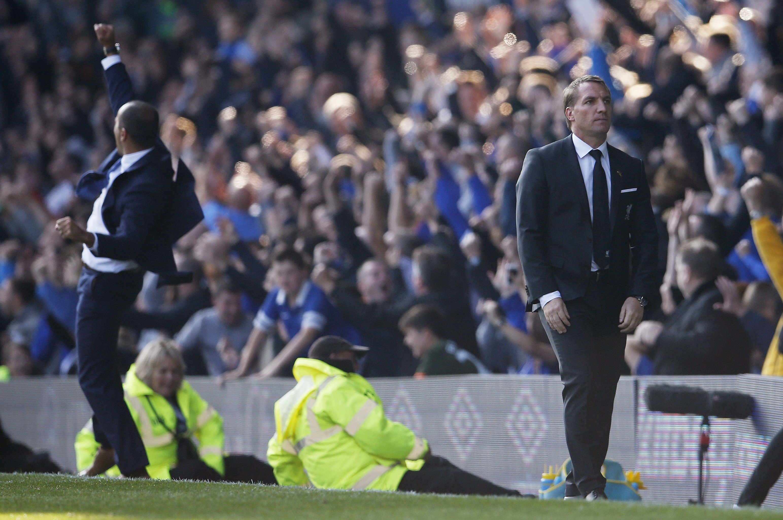 Brendan Rodgers was sacked after Liverpool drew 2-2 in the Merseyside derby at Everton in 2015. Photo: Reuters