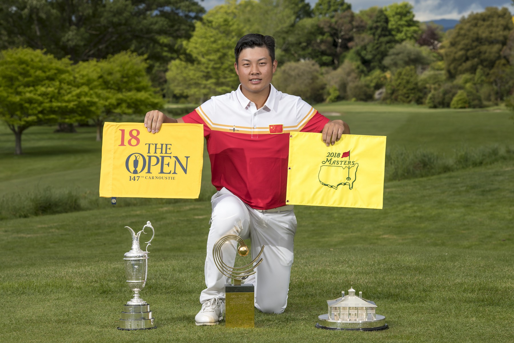 Lin Yuxin’s victory at the Asia-Pacific Amateur Championship (AAC) in New Zealand earned him spots at the Masters and The Open. Photo: David Paul Morris / AAC