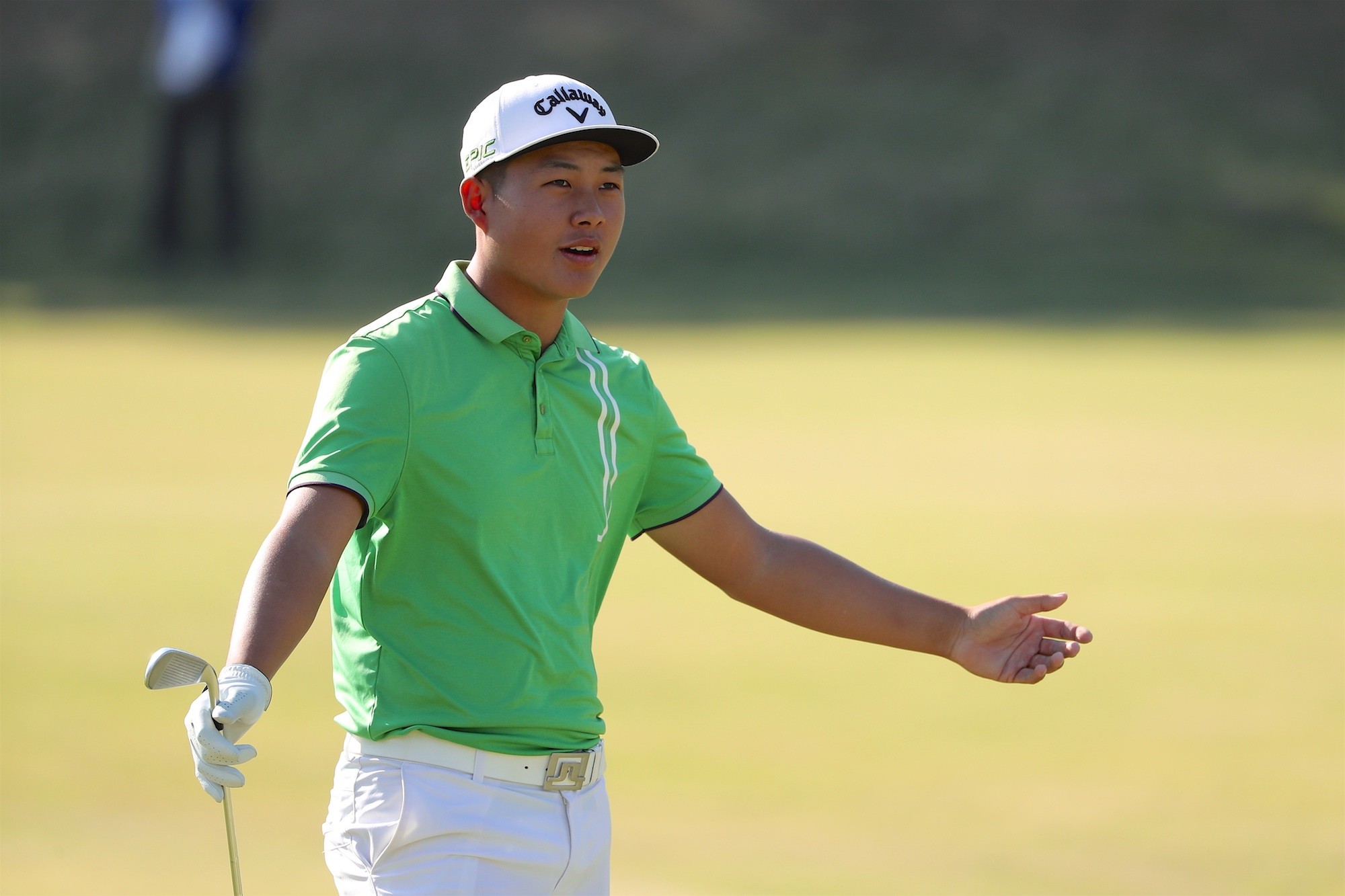 Lin Yuxin looks on in disbelief during a tough second round. Photos: PGA Tour China
