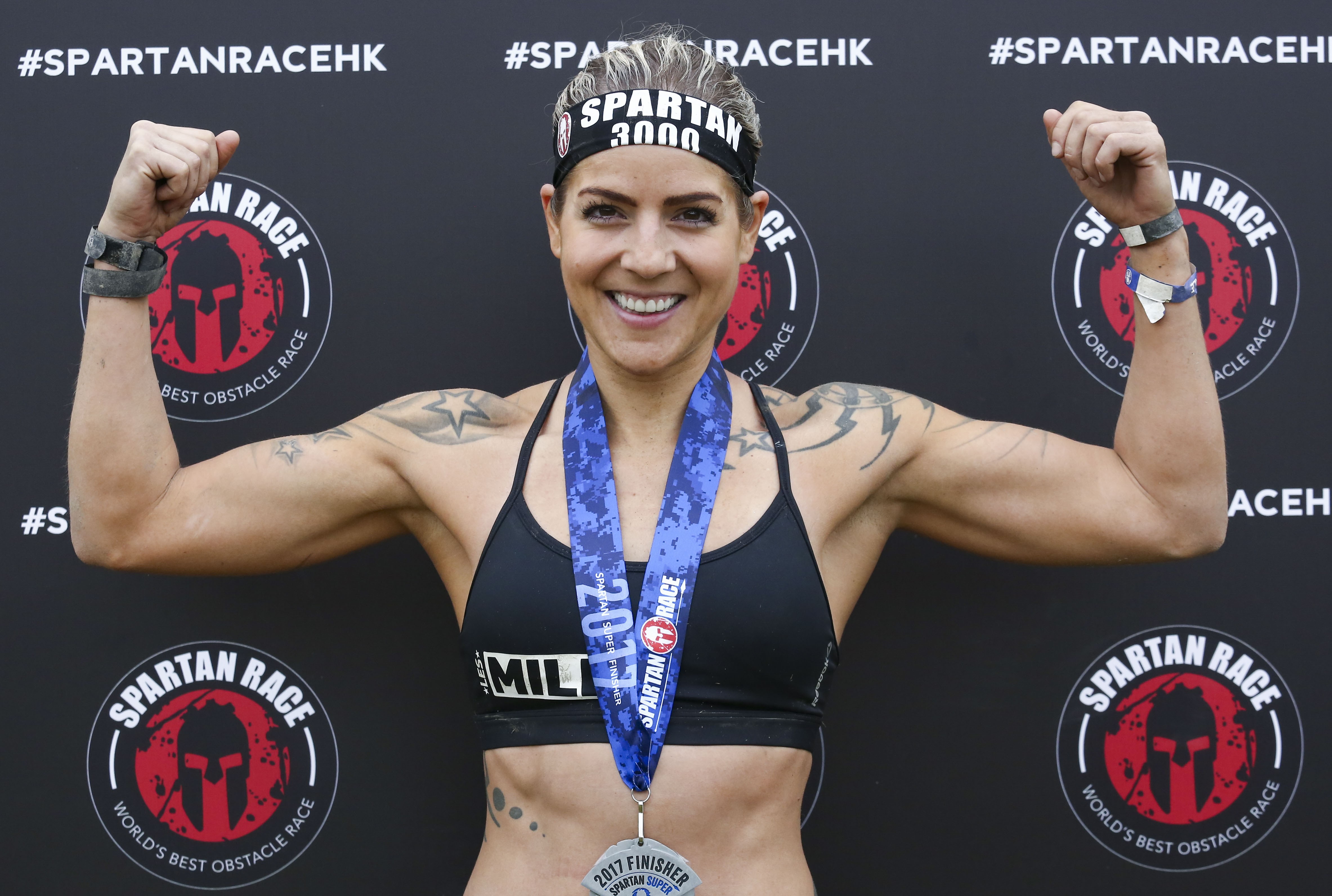 Switzerland’s Magdalena Cvetkovic was the clear winner of the women’s elite division at the Spartan Race. Photo: Jonathan Wong