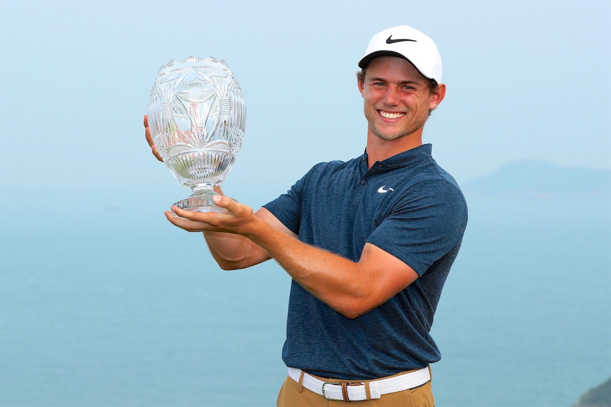 Australia's James Marchesani celebrates his win in the Clearwater Bay Open. Photos: PGA Tour China