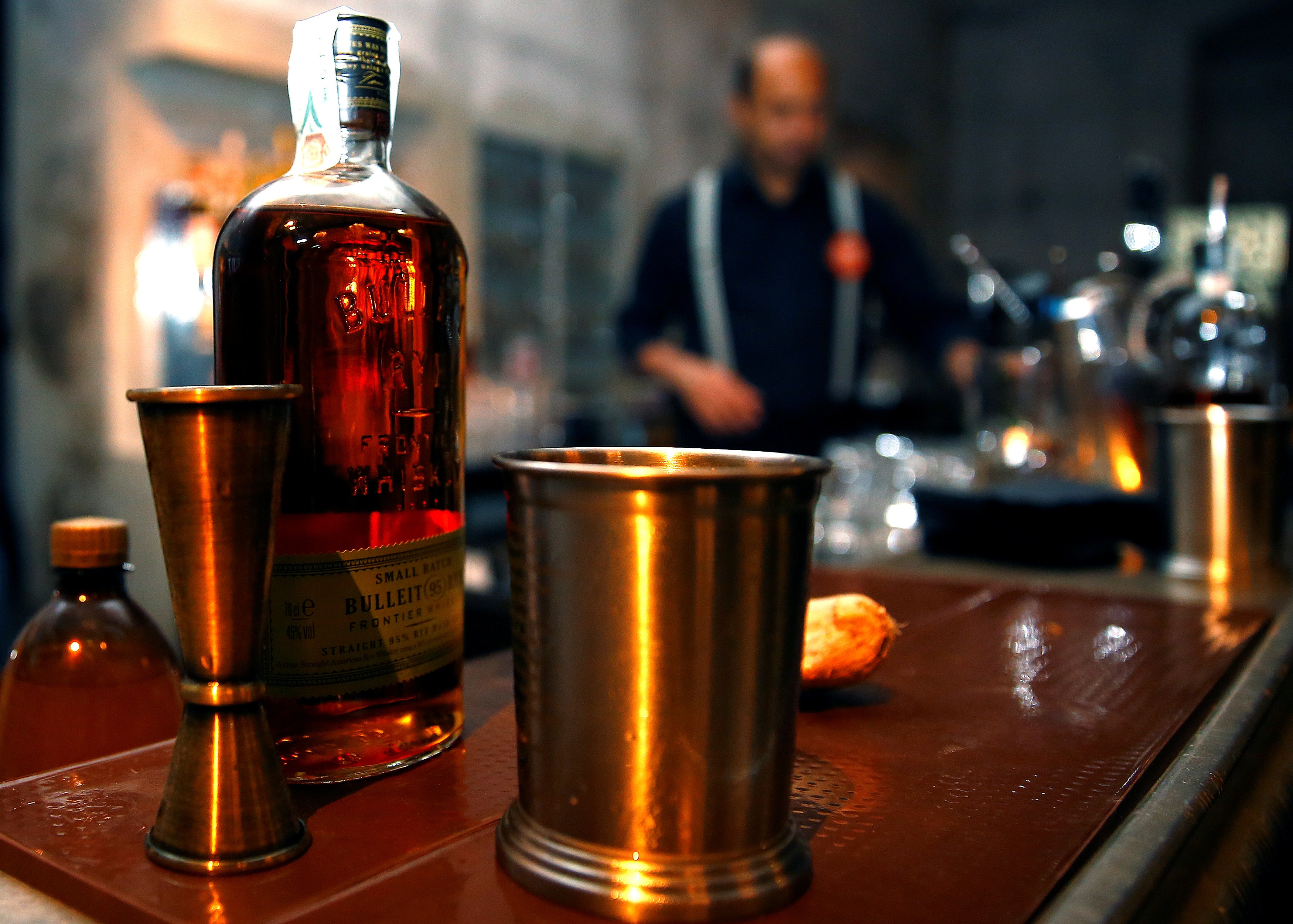 A bottle of Bulleit bourbon whiskey. Photo: Reuters