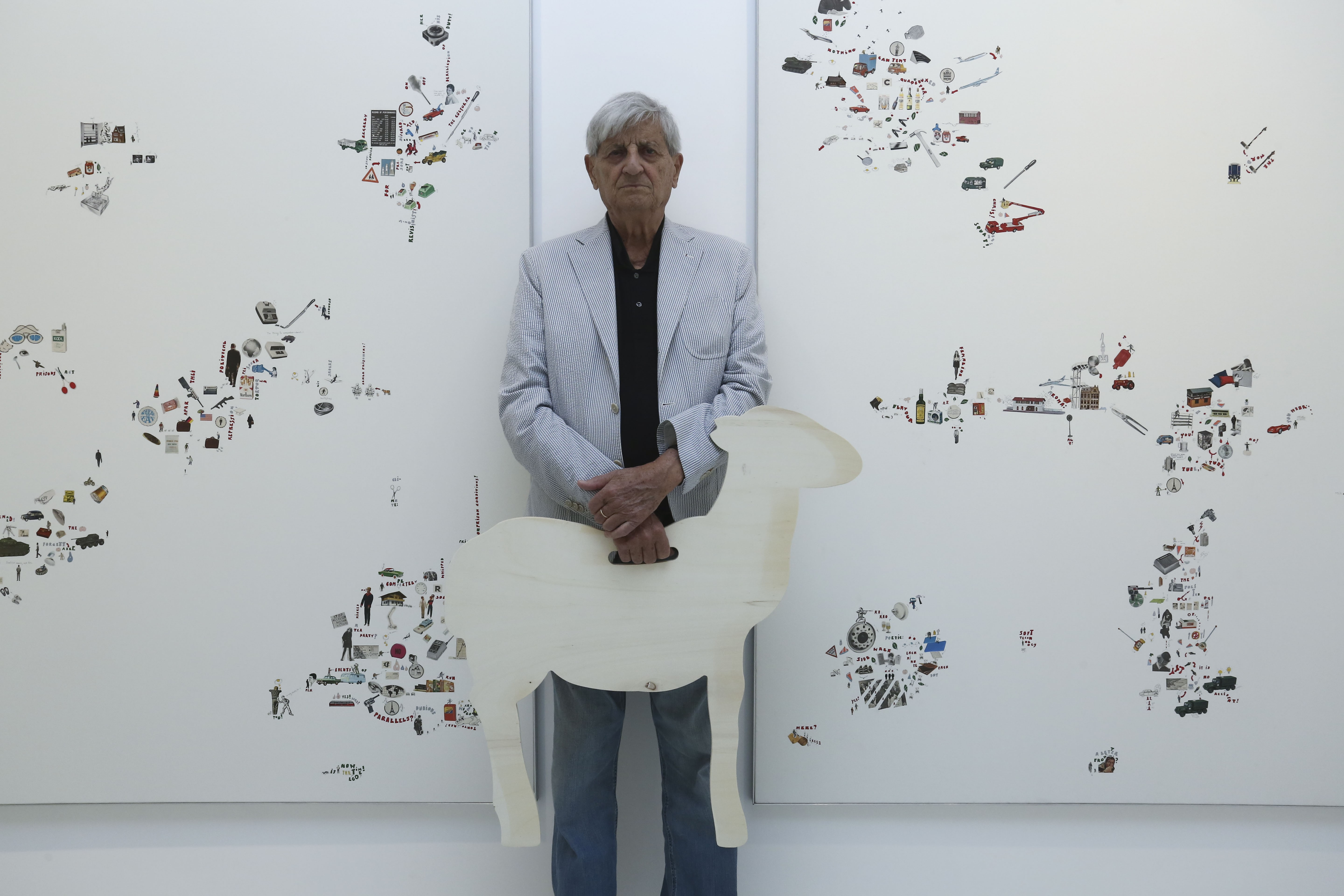 Gianfranco Baruchello, at the Massimo De Carlo art gallery in Central, Hong Kong. Picture: Jonathan Wong