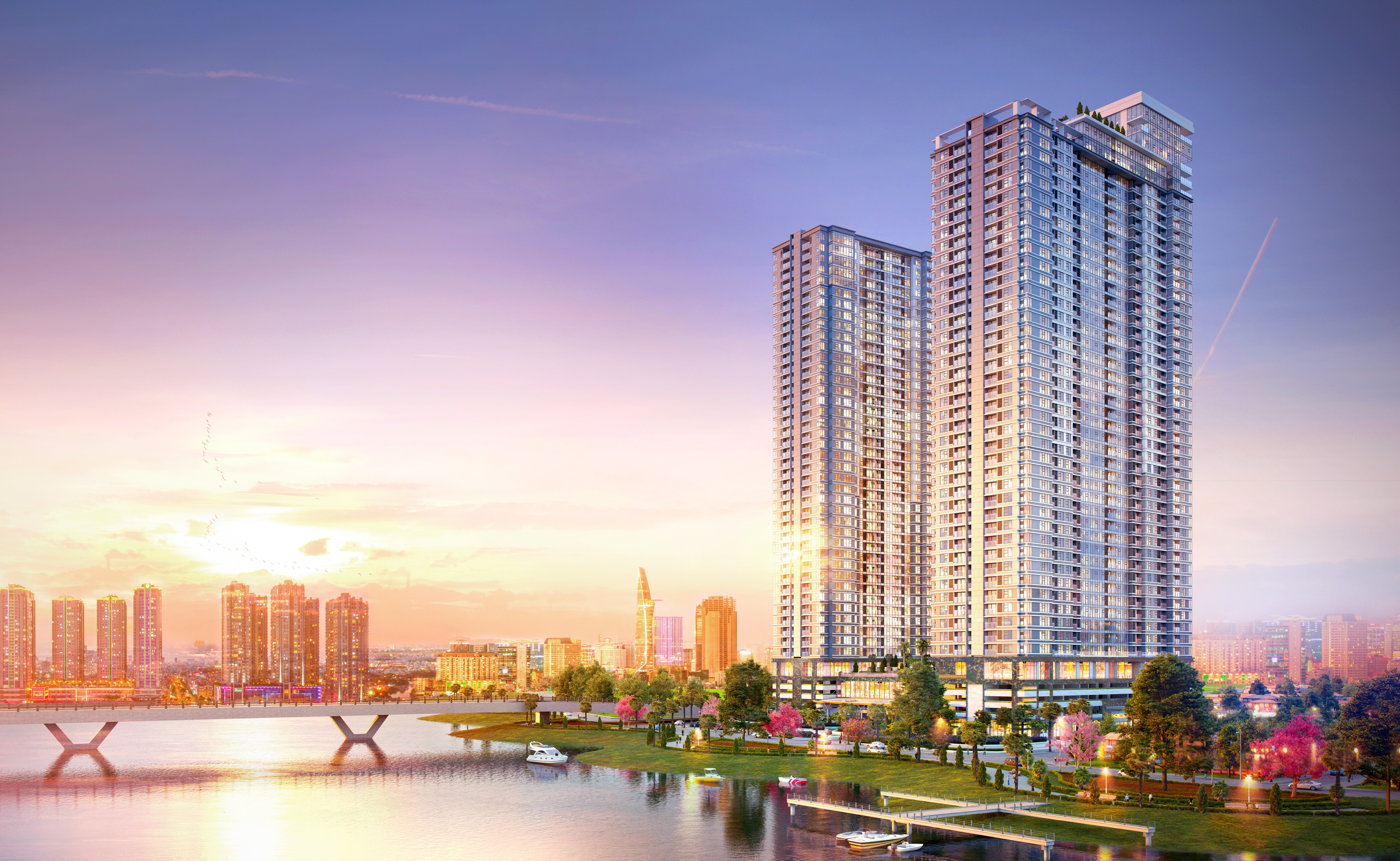 Sunwah Pearl promises a luxury lifestyle and fine riverside views in Ho Chi Minh City, Vietnam