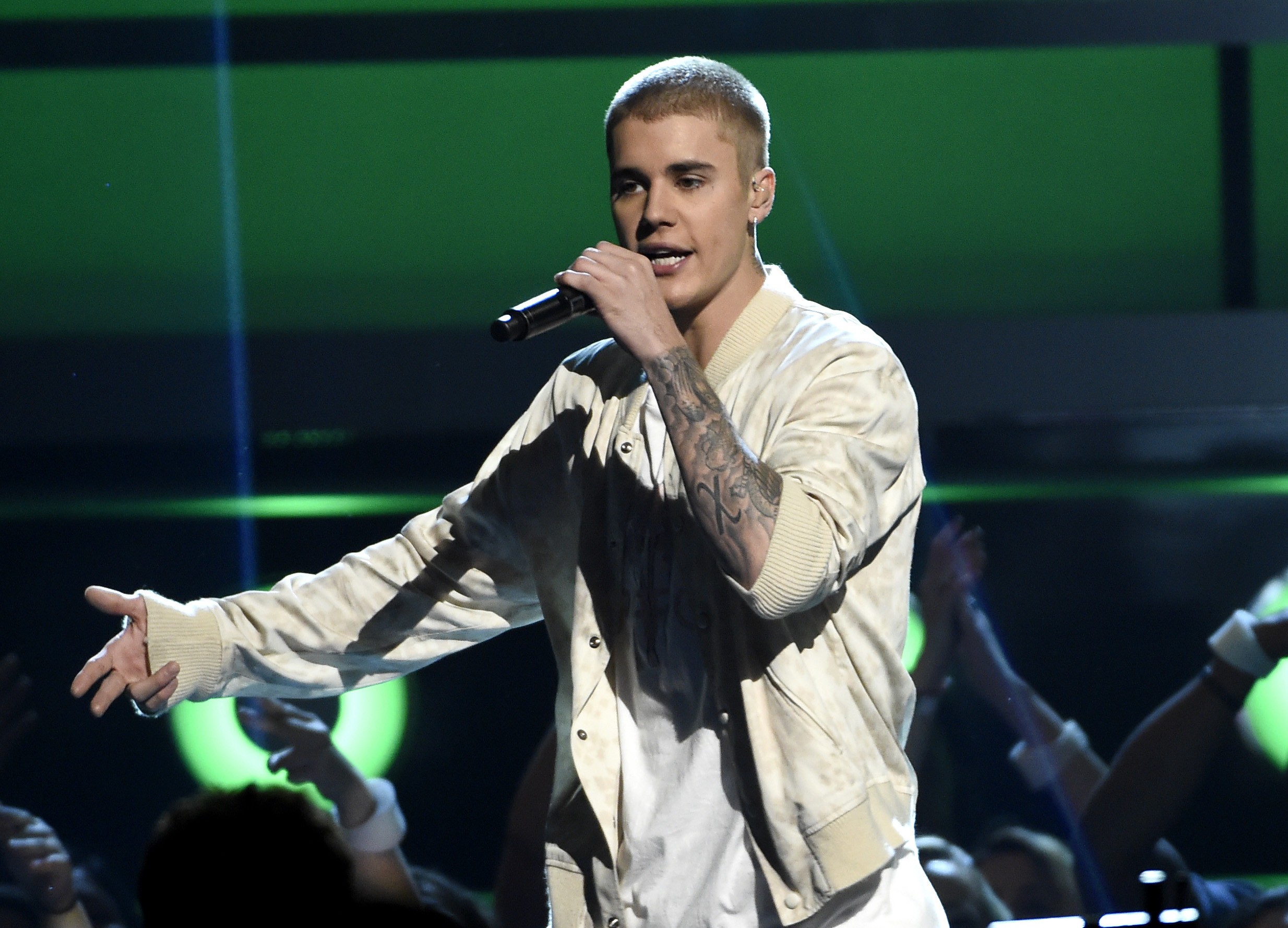A concert in Cardiff, Wales, by pop star Justin Bieber – seen here performing elsewhere – was the intended target of a teenager inspired by Islamic State, a UK court has heard. Photo: AP