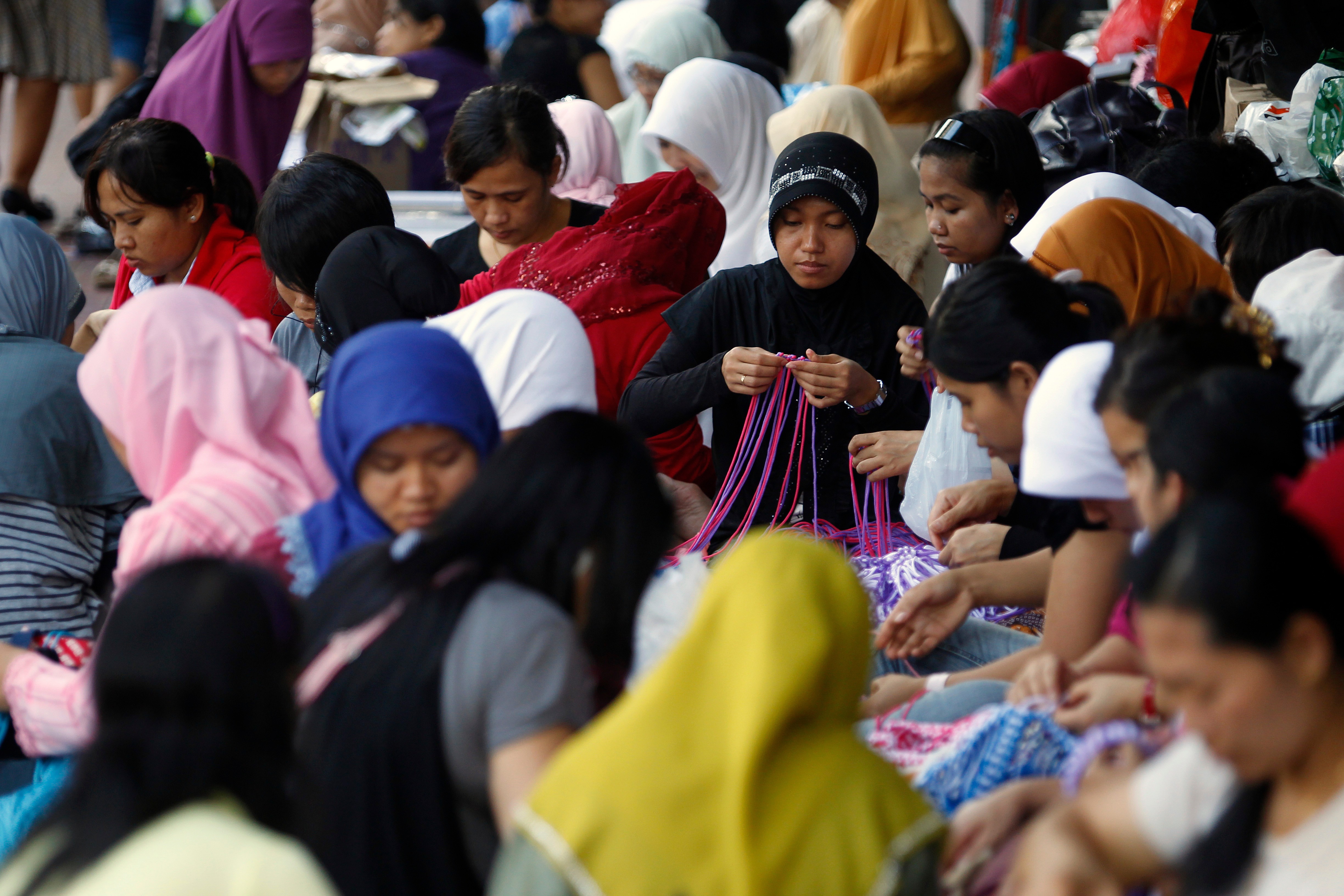 According to Hong Kong government figures, there were an additional 3,834 Indonesian domestic helpers in 2016. Photo: AFP