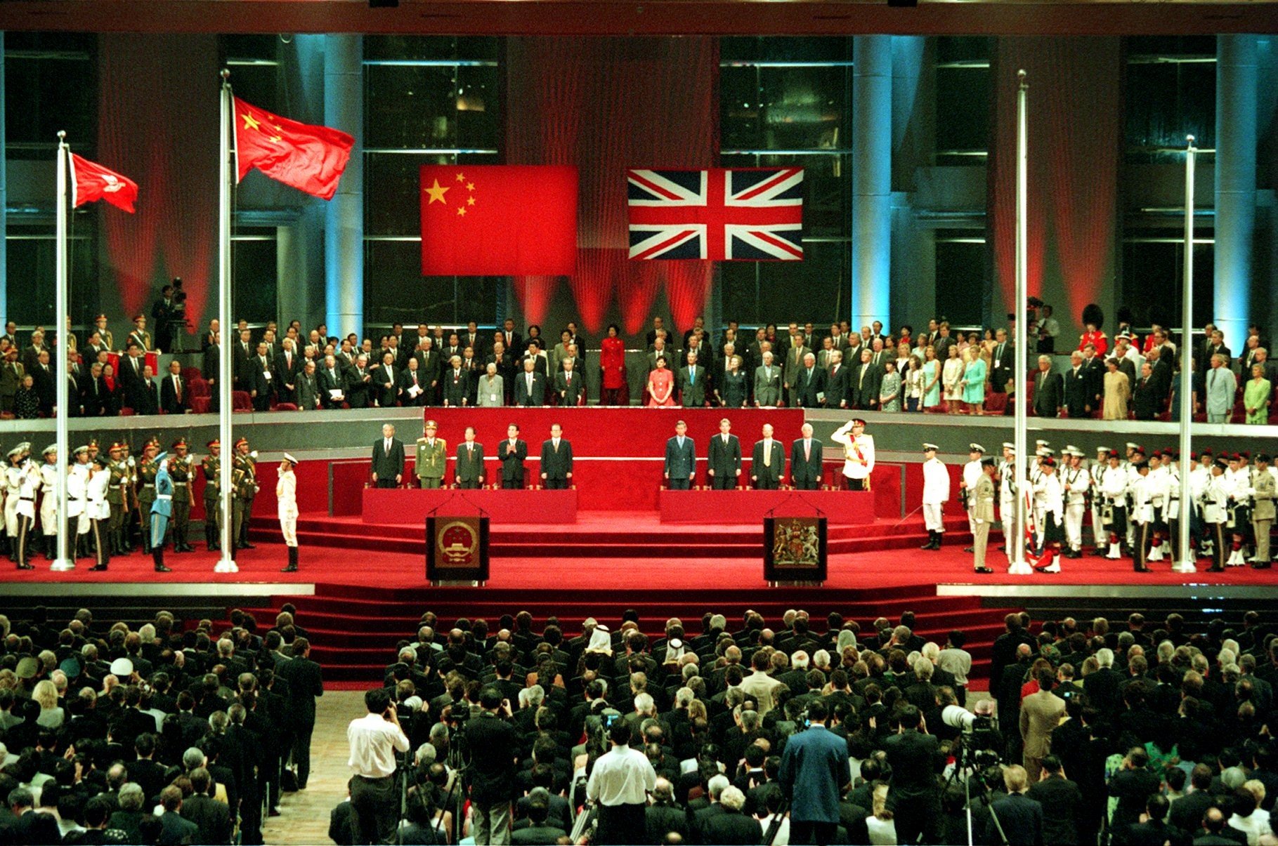The handover of Hong Kong from British sovereignty to the mainland took place in 1997 at the Hong Kong Convention and Exhibition Centre. Photo: Robert Ng