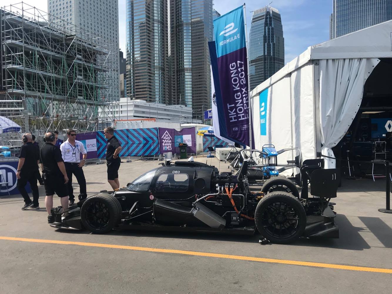 The Roborace DevBot is preparing for its first day of tests in Hong Kong. Photos: Andrew McNicol