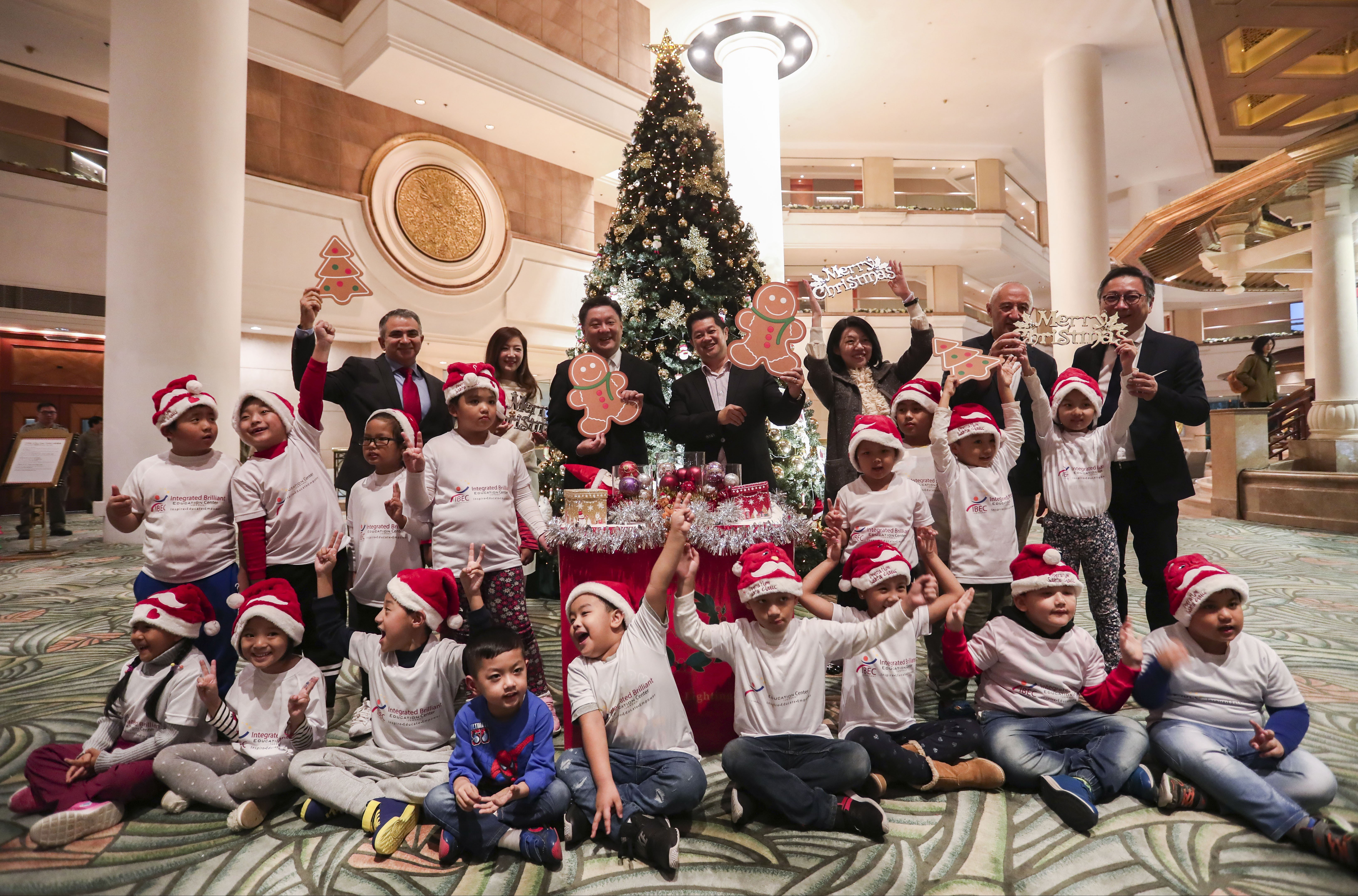 Nepalese children from the Integrated Brilliant Education Trust at the Sino Hotels Christmas party. Photo: Jonathan Wong