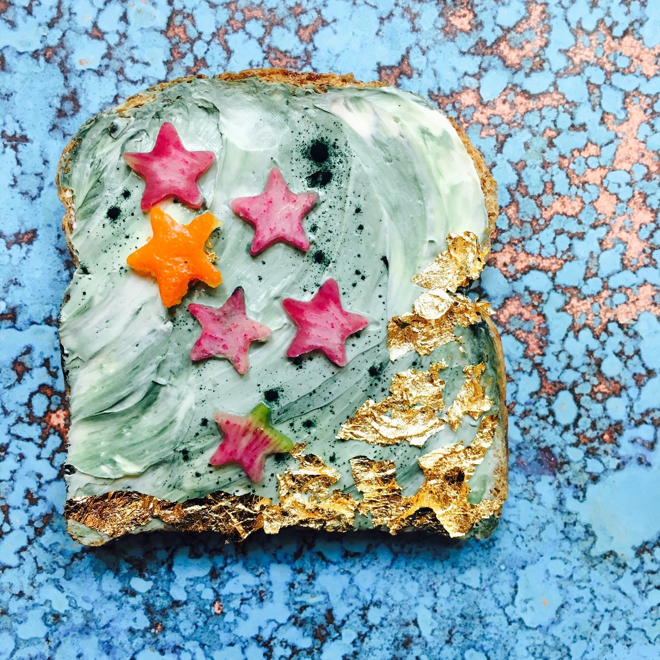 Food stylist Adeline Waugh’s ‘mermaid toast’ is a colourful example of unicorn food. Photo: Adeline Waugh