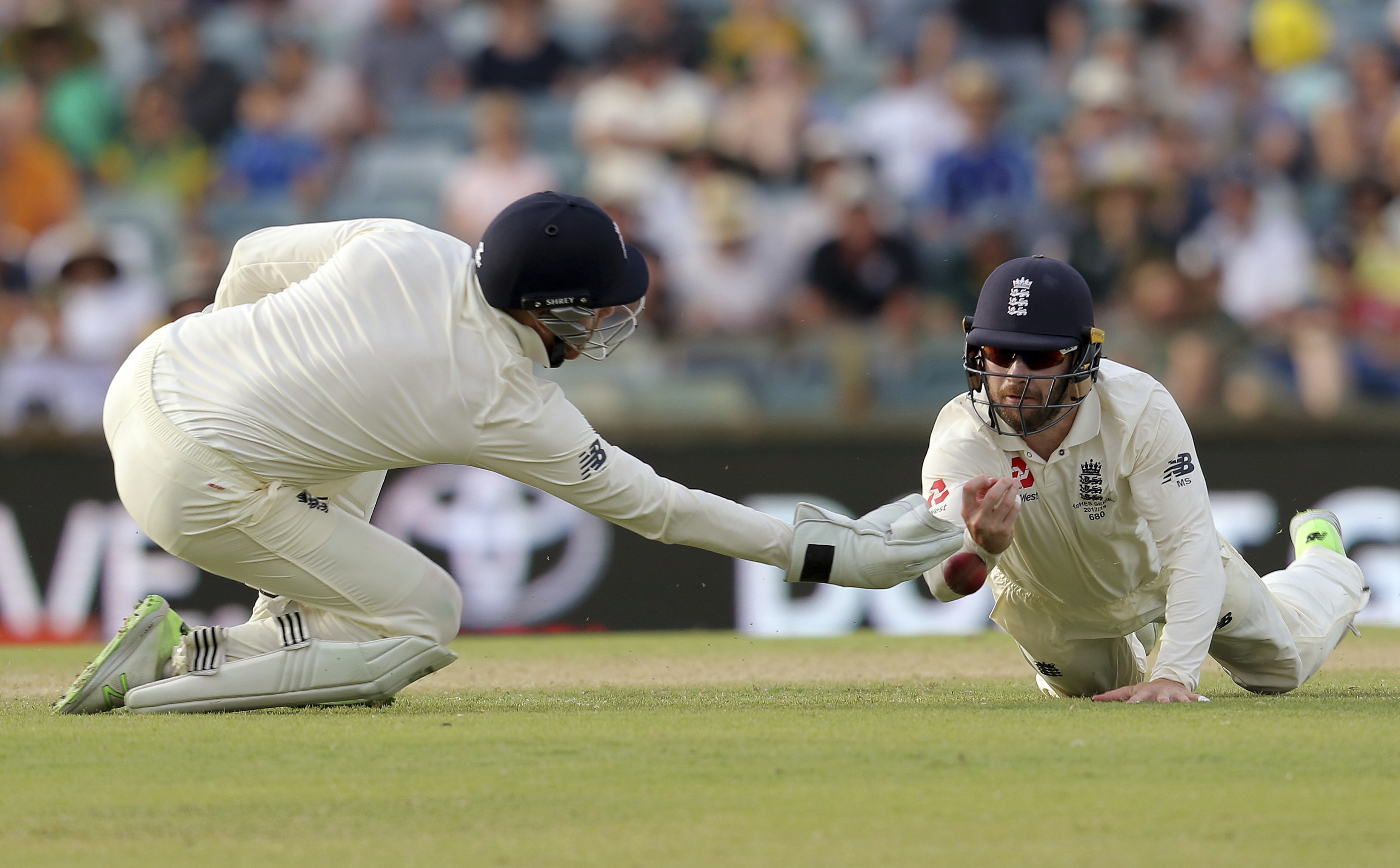 England wicketkeeper Jonny Bairstow drops a catch as the tourists lost their grip on the game. Photo: AP