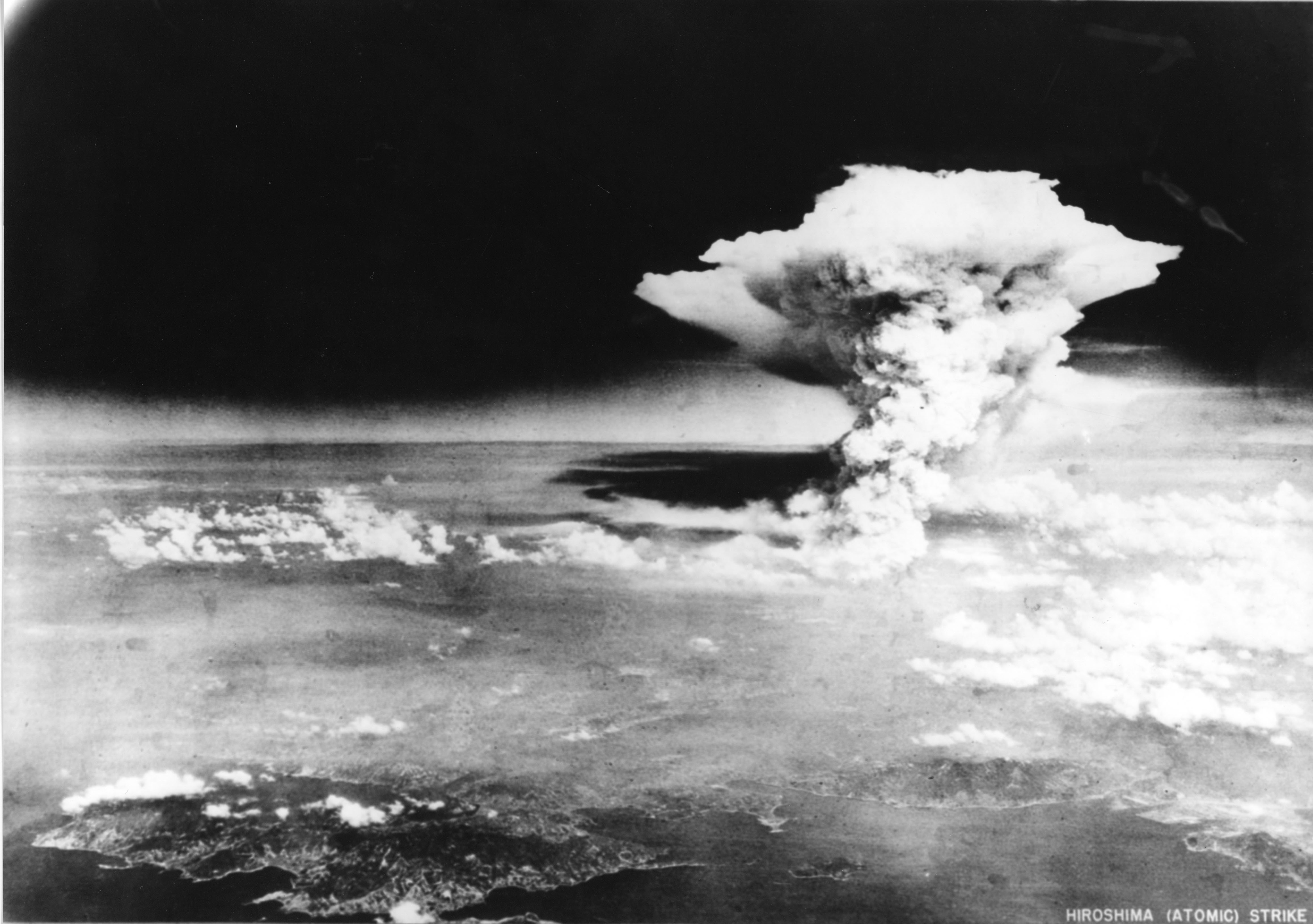 This handout picture, taken on August 6, 1945 by the US Army and released by the Hiroshima Peace Memorial Museum, shows the mushroom cloud of the atomic bomb dropped over the city of Hiroshima. About 140,000 people are estimated to have been killed in the attack, including those who survived the bombing itself but died soon afterward due to severe radiation exposure. Photo: AFP / Hiroshima Peace Memorial