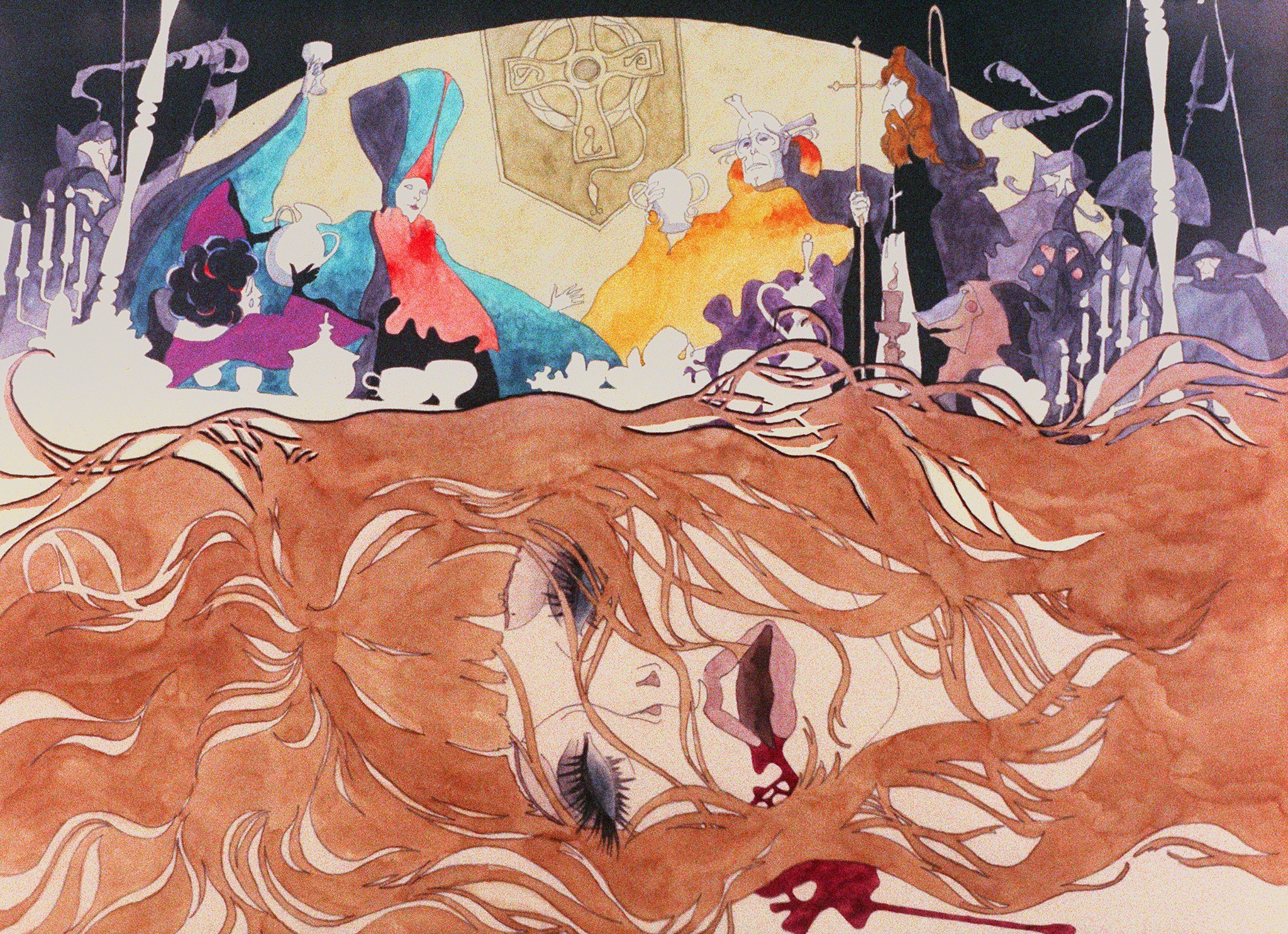 Belladonna of Sadness, made in 1973, is a medieval medley of rape, orgies and deals with the devil, and an odd mix of folk tale and feminist manifesto