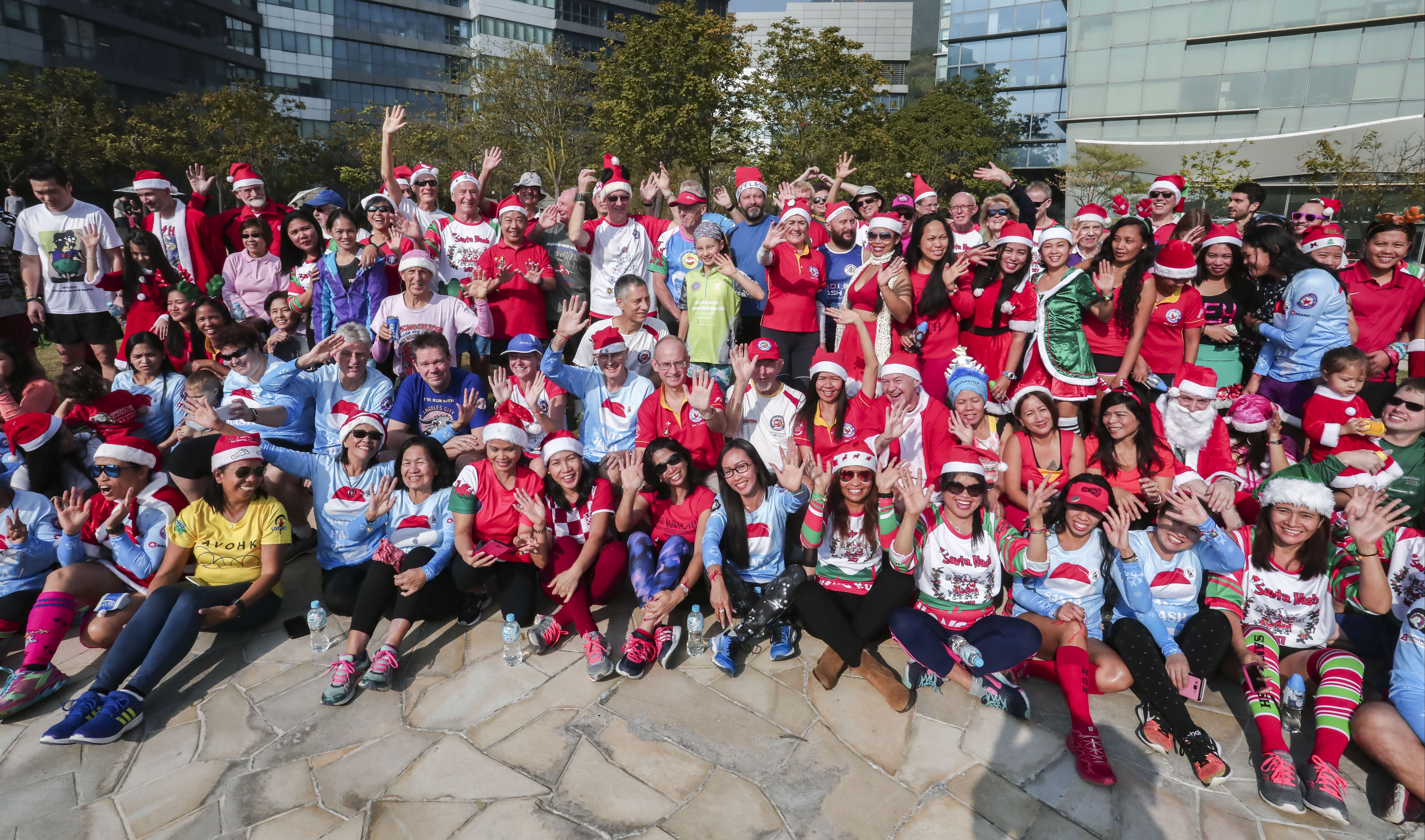 Over 170 runners took part in this year’s annual fundraiser by Hong Kong’s 14 Hash House Harriers clubs. Photo: Jonathan Wong