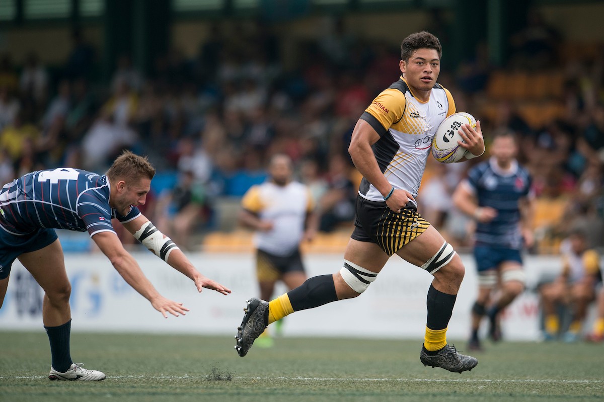 New Zealand’s Tone Ng Shui competes for Penguins in the 2017 edition of the Hong Kong Rugby 10s tournament. Photo: Handout