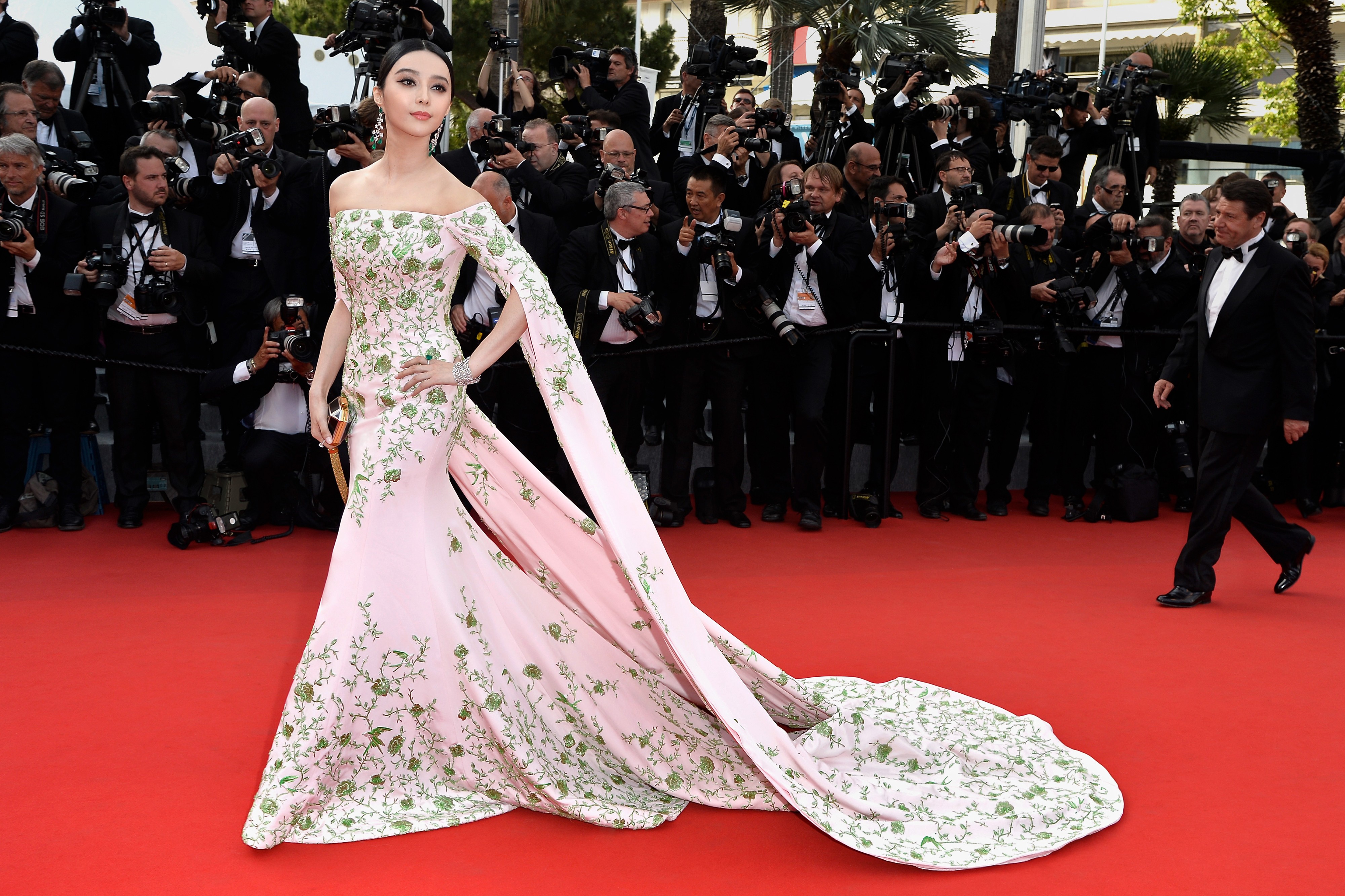 Fan Bingbing attends a red carpet event at the 68th annual Cannes Film Festival. Styled by Min Rui. Photo: Pascal Le Segretain