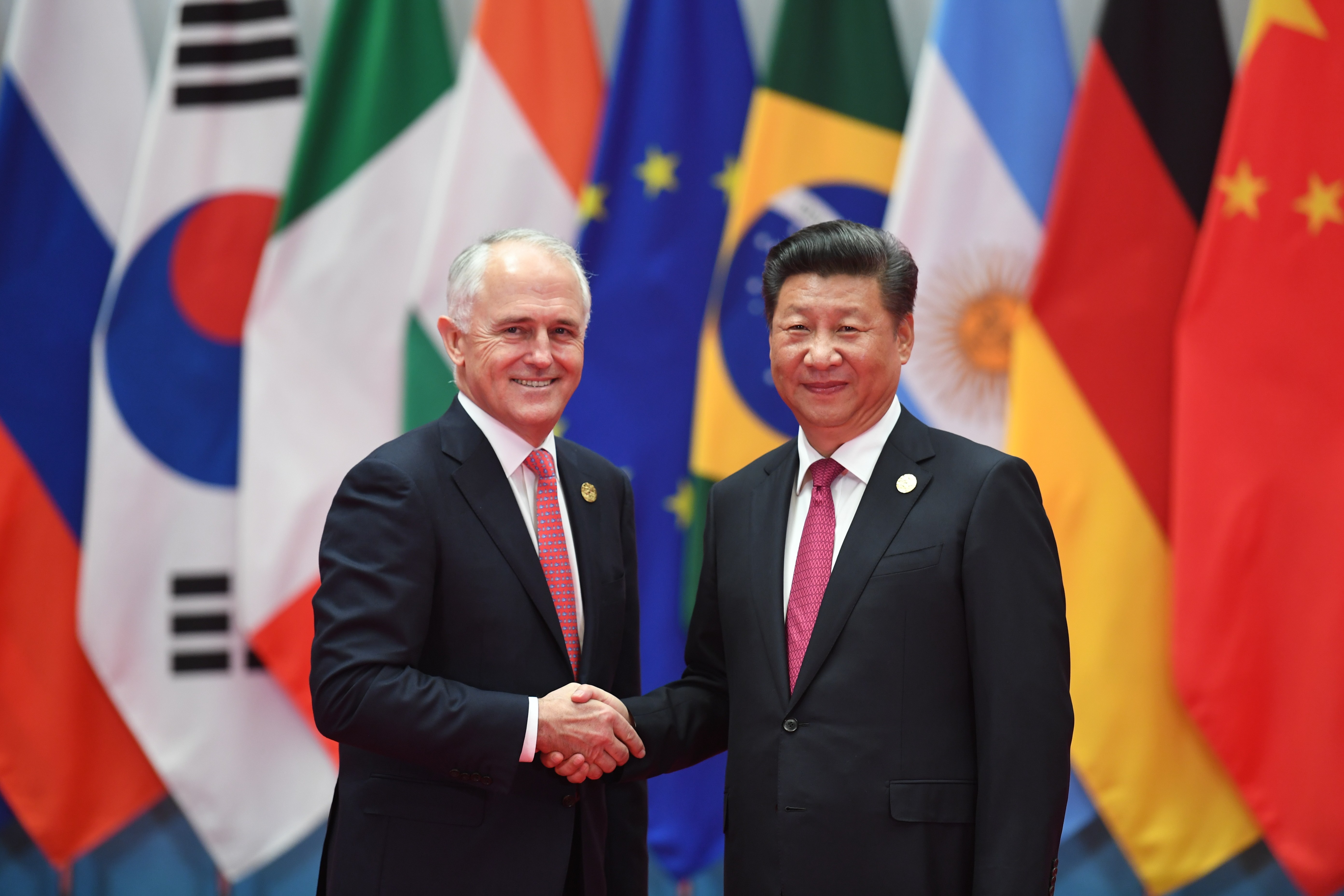 Australia’s Prime Minister Malcolm Turnbull with China’s President Xi Jinping. Photo: AFP