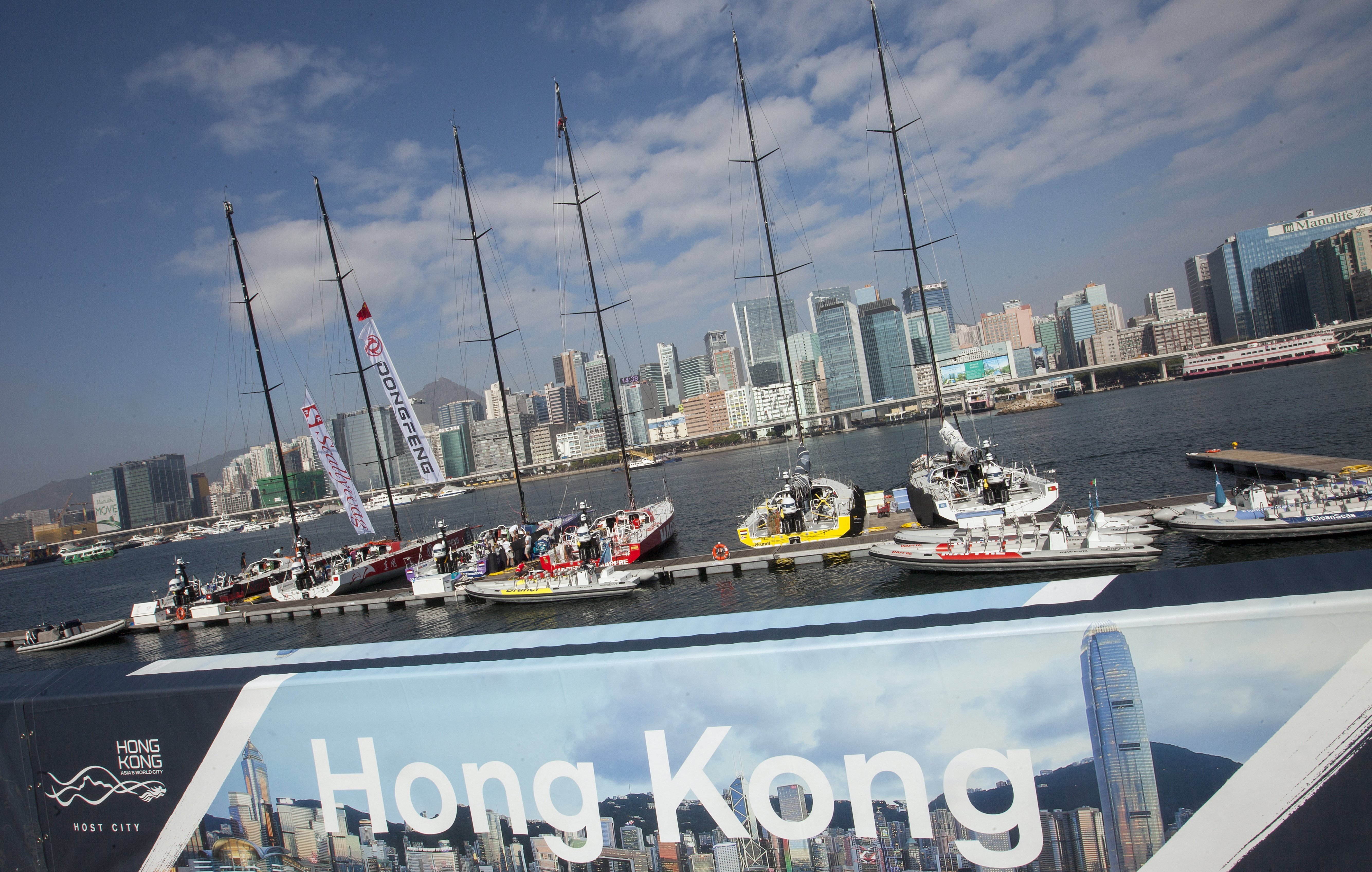 The Volvo Village and the mooring in Hong Kong on the latest leg of the Volvo Ocean Race has been hailed as a success by everyone involved, but will the fleet be back? Photo: EPA