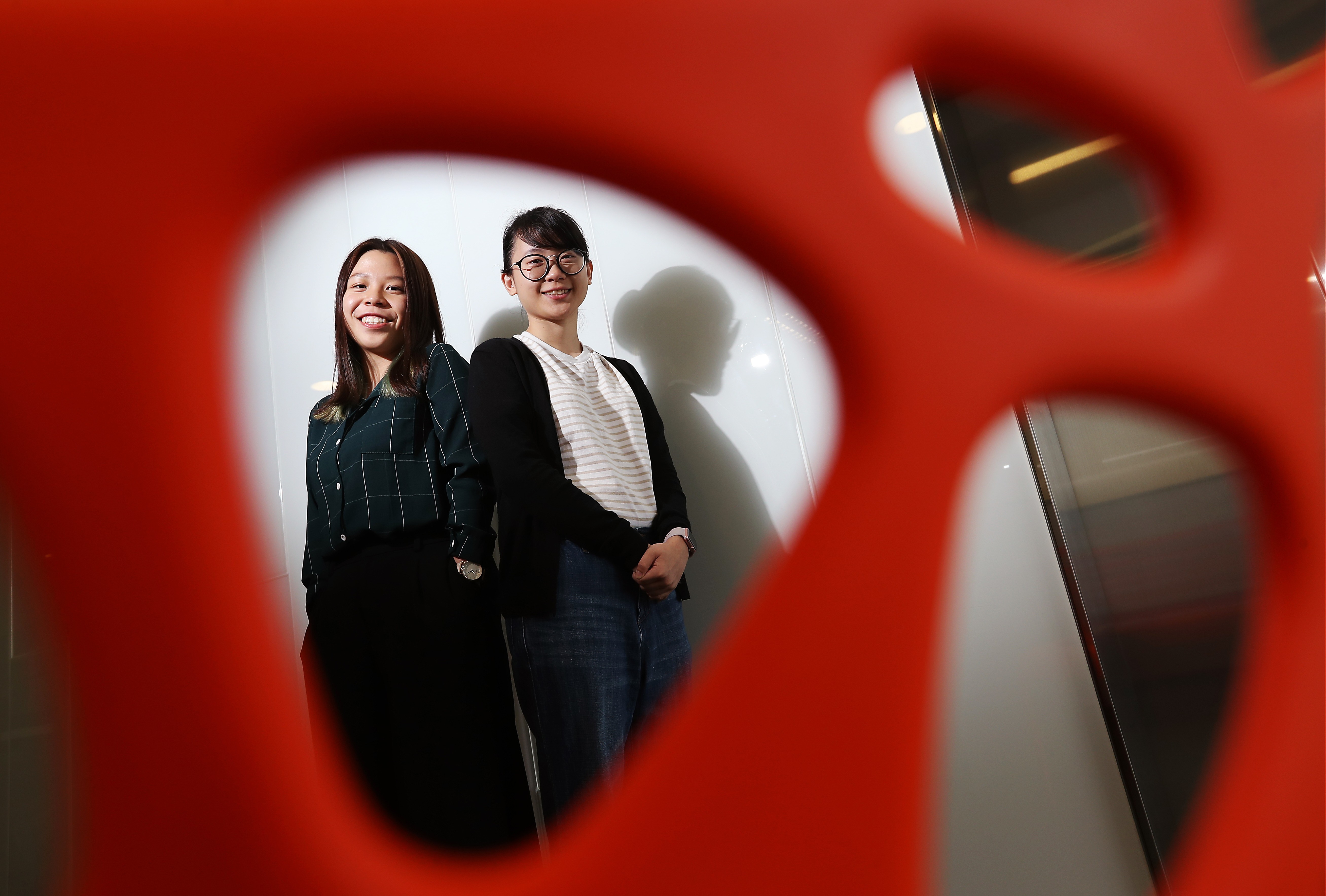 Koby Ko (left) and Bee Chow are Open University of Hong Kong students studying creative advertising and media design. University students in Hong Kong have numerous majors to choose from that can be of social benefit. Photo: Nora Tam