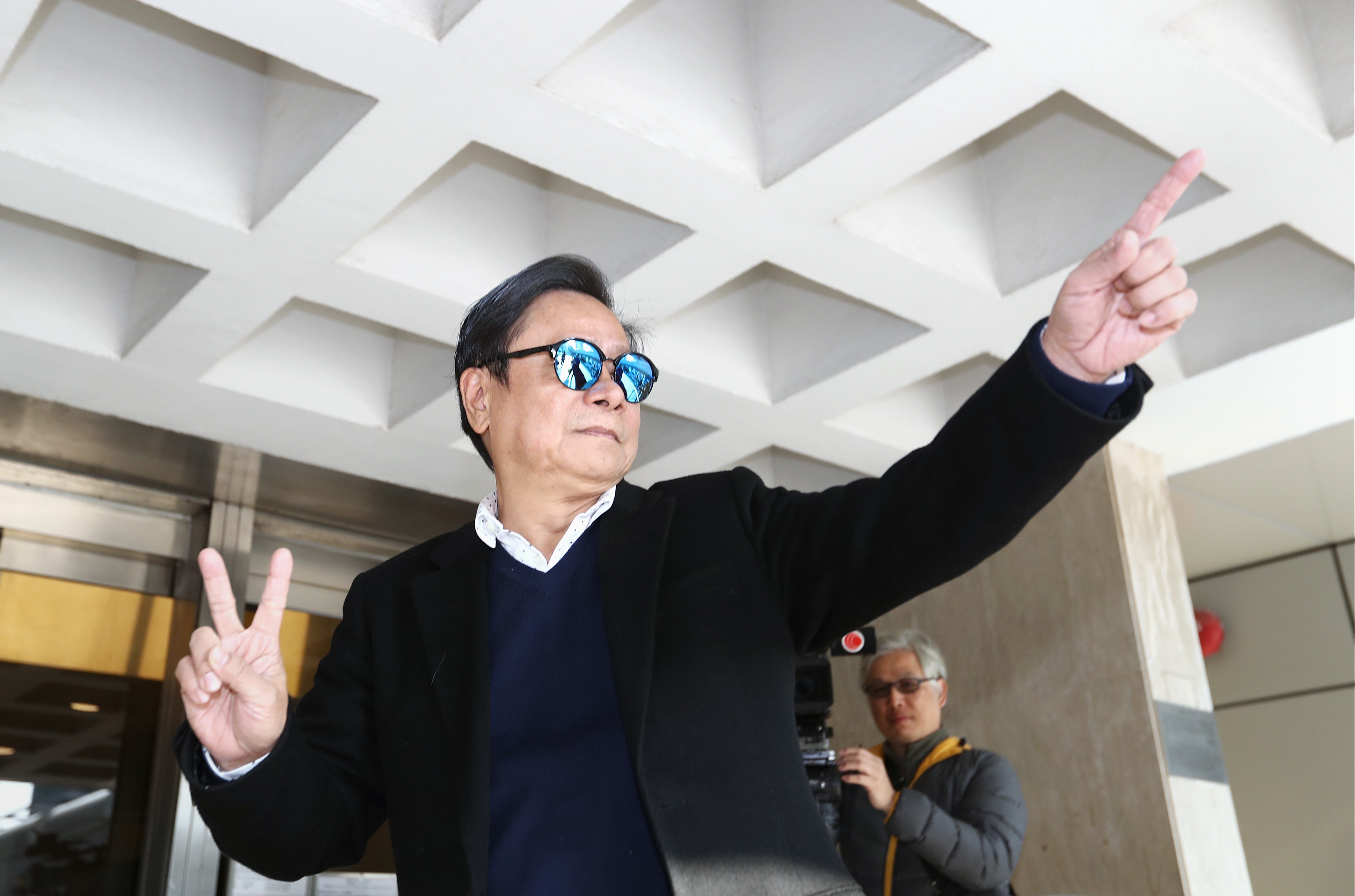 Former lawmaker Wong Yuk-man outside the High Court in Admiralty. Photo: Nora Tam