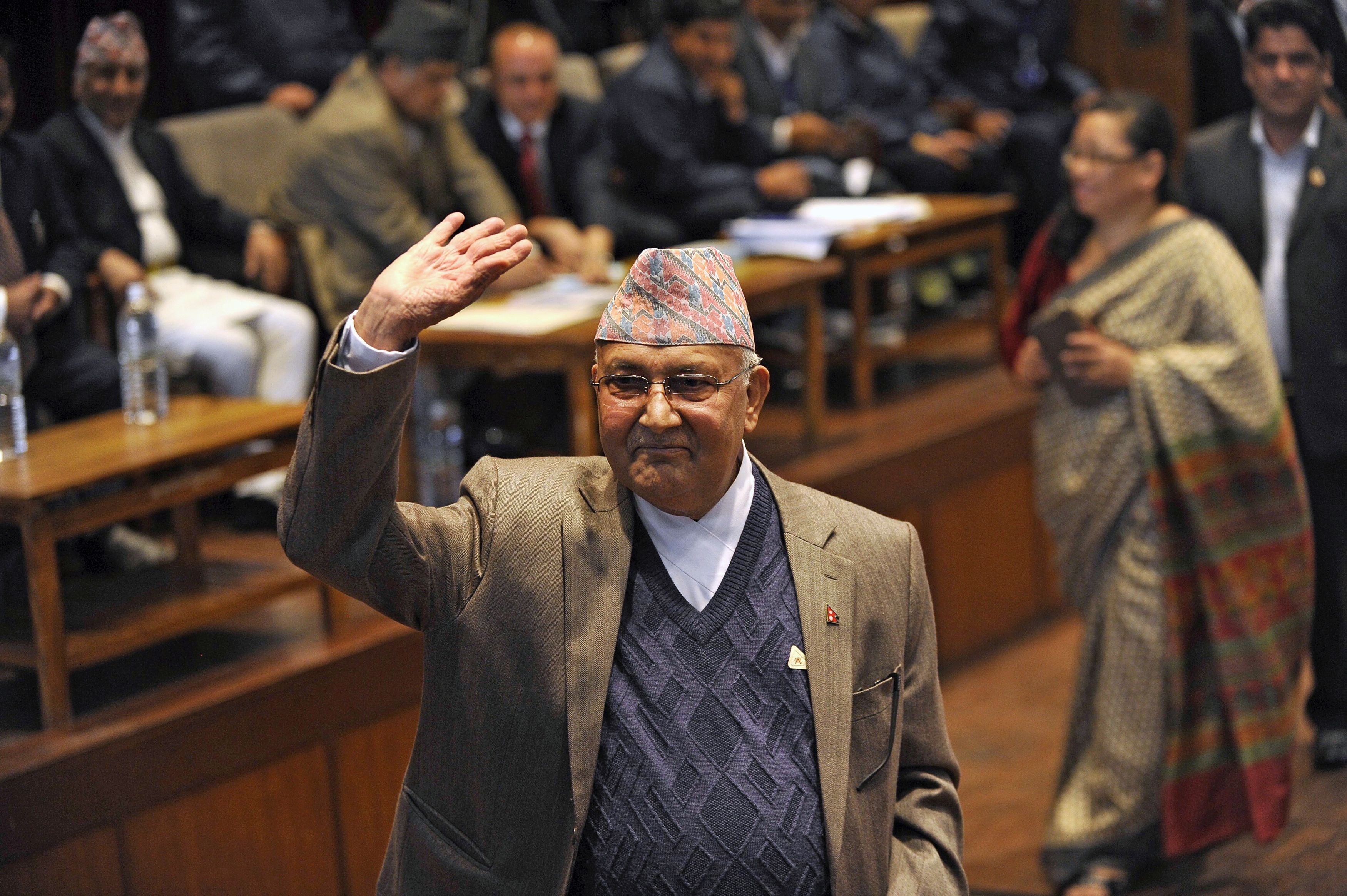 Nepal's prime minister Khadga Prasad Sharma Oli wants to lower the country’s dependence on oil. Photo: AFP