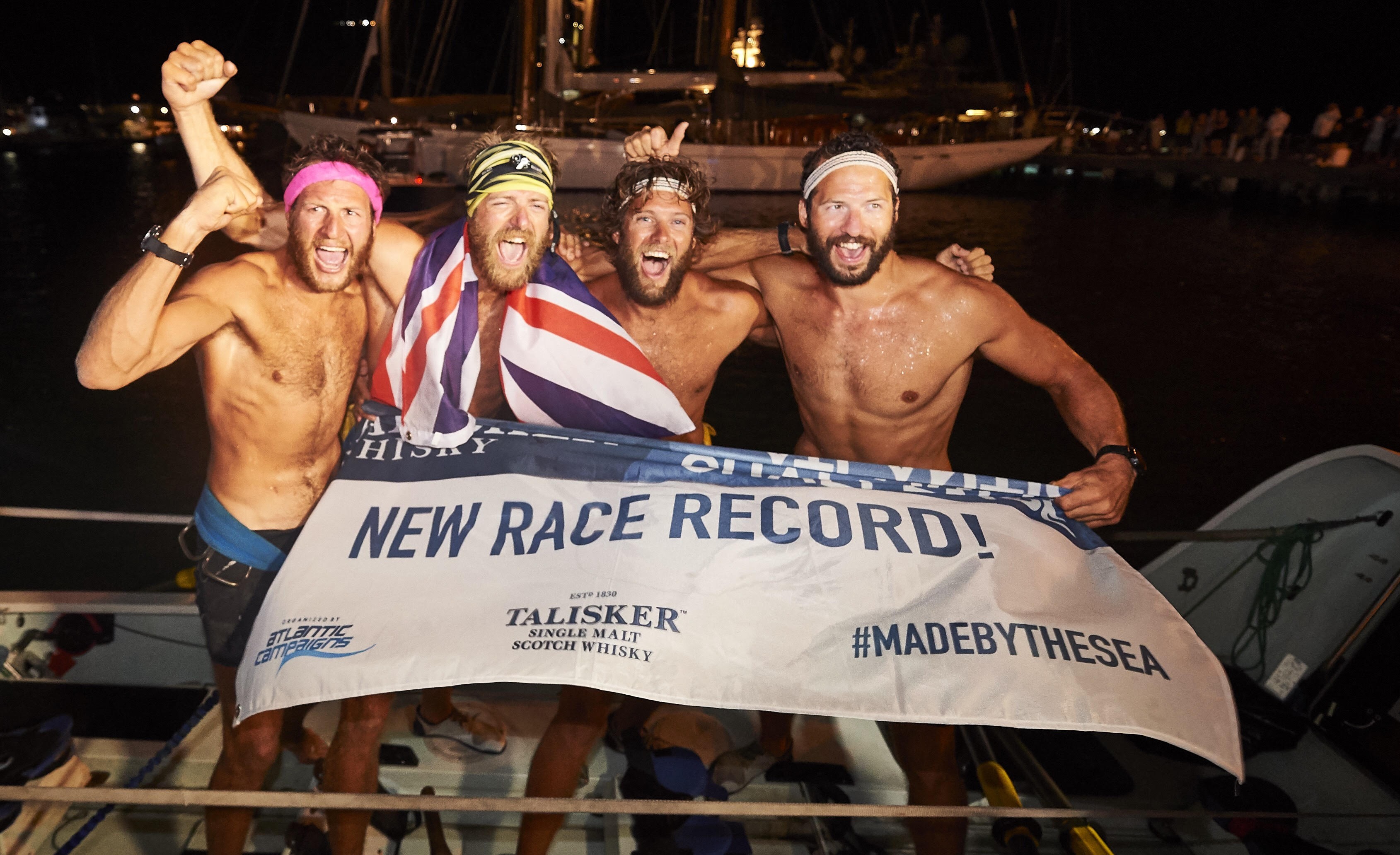 The Four Oarsmen set the world record for rowing the Atlantic. Peter Robinson (right) thought Will Greenwood was on board. Photo: Atlantic Campaigns