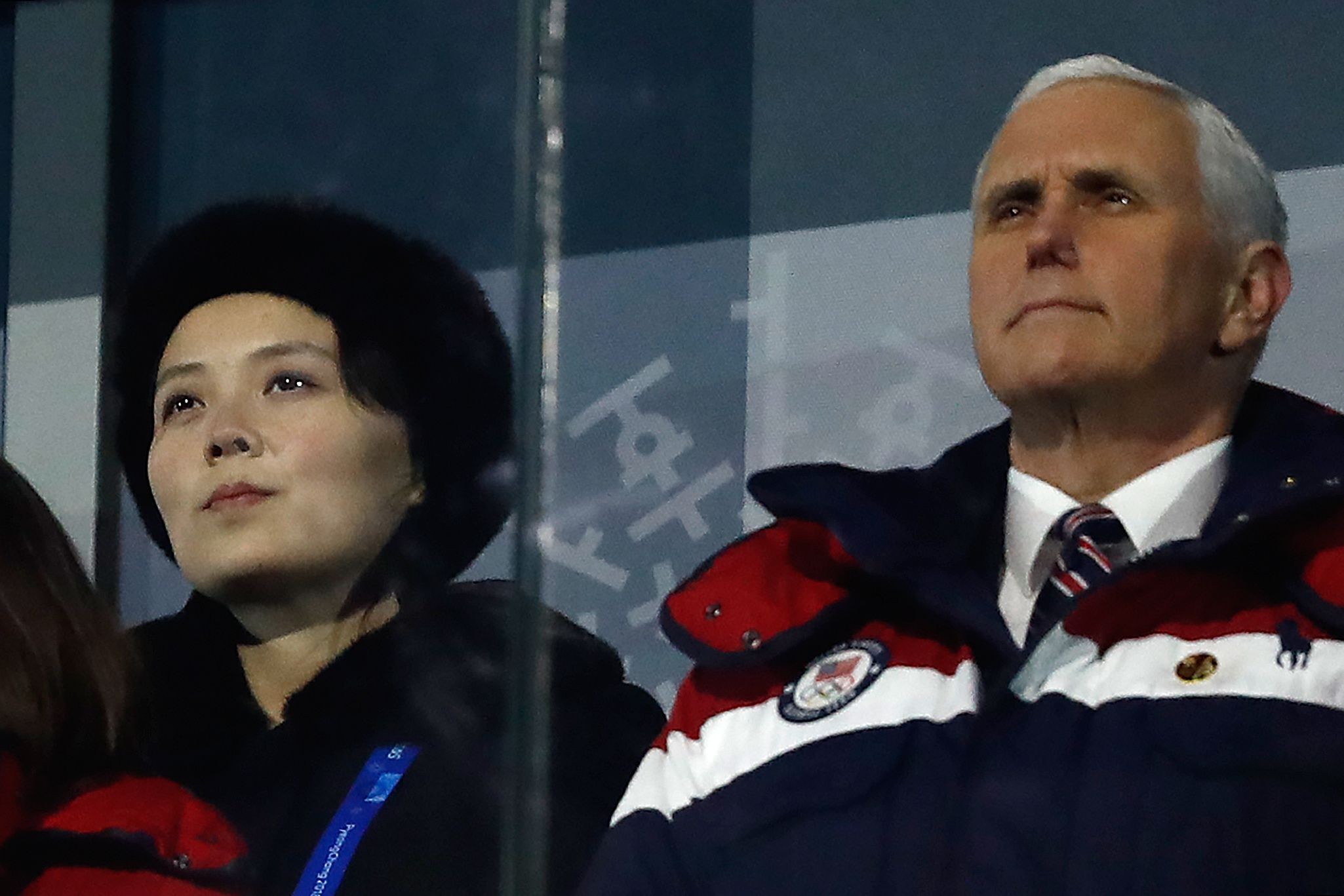 US Vice President Mike Pence (right) and North Korea's Kim Jong Un's sister, Kim Yo Jong, attend the opening ceremony of the Pyeongchang 2018 Winter Olympic Games at the Pyeongchang Stadium. Photo: AFP