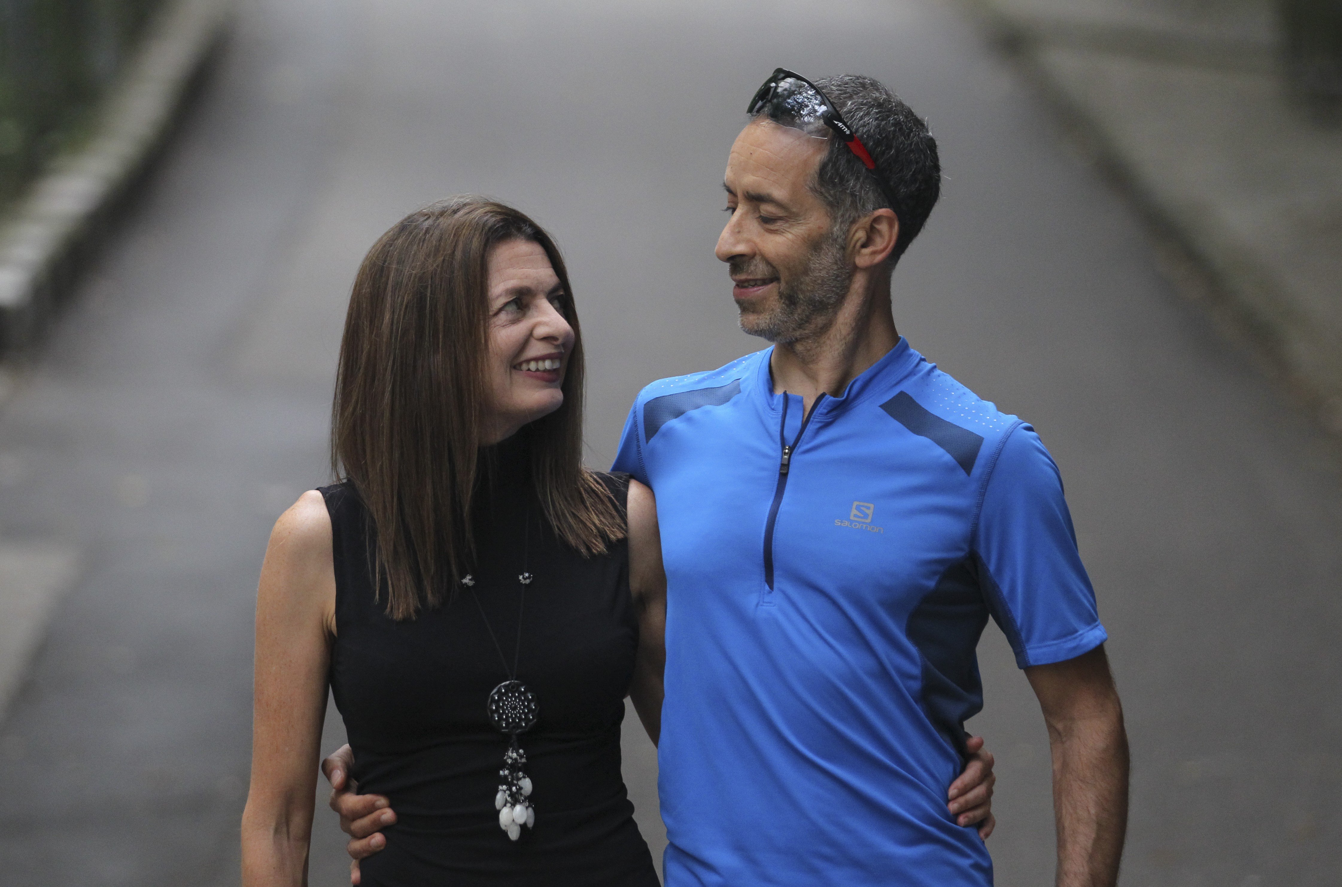 Runners Janine Canham and Mo Devlin at the start of the Mount Parker Road Green Trail where it meets Kings Road in Quarry Bay. Photo: Roy Issa