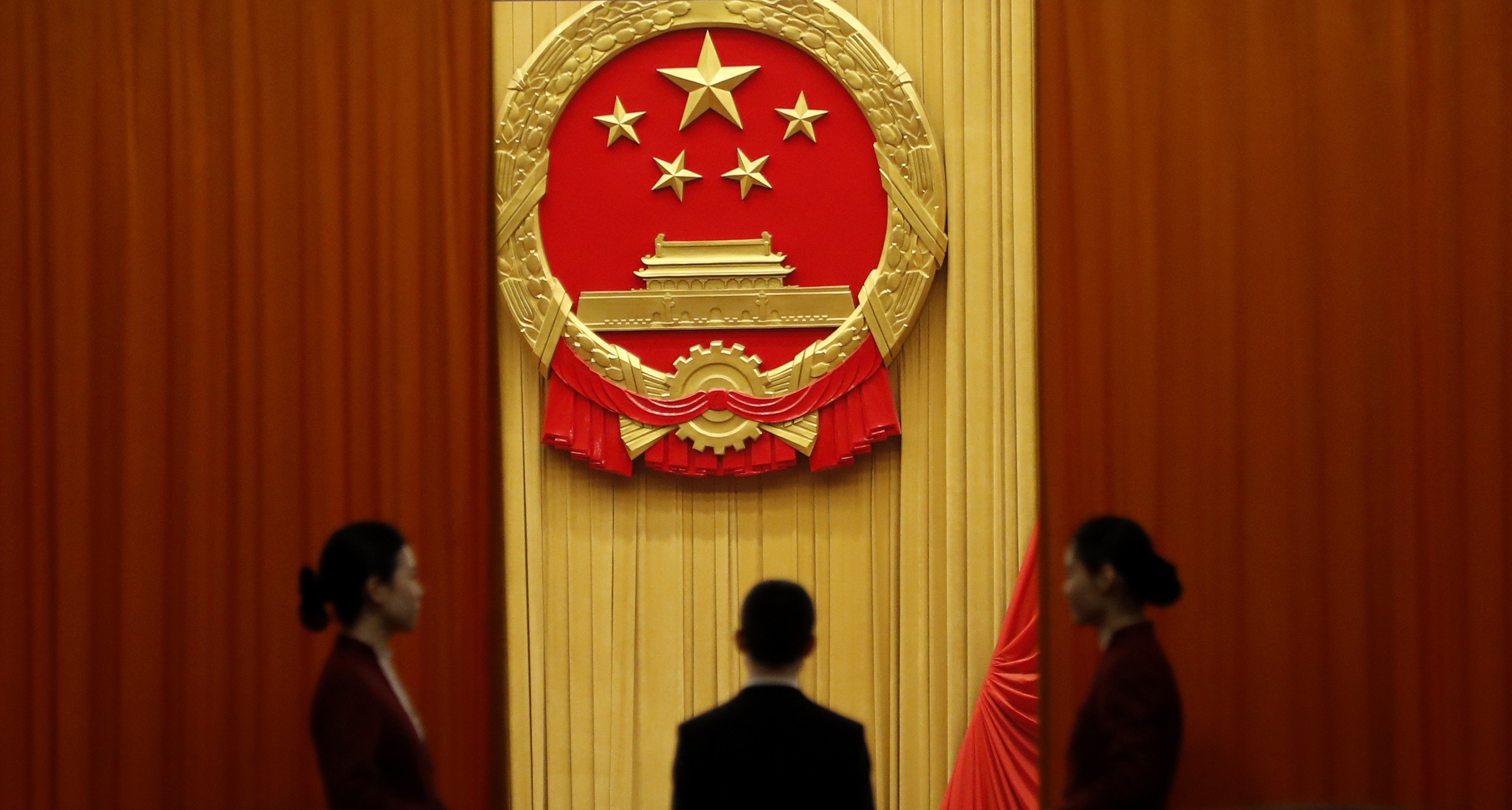 Attendants at the annual meeting of the National People's Congress in Beijing. Photo: AP