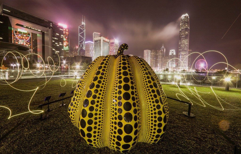 'Pumpkin: big', by artist Yayoi Kusama, exhibited at the Harbour Arts Sculpture Park at the Central and Western District Promenade and Wan Chai. Photo: Sam Tsang