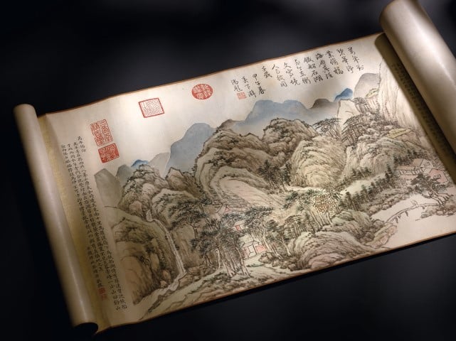 Ten Auspicious Landscapes of Taishan by Qian Weichen drew more than 100 bids before selling for HK$147 million in Hong Kong on April 3. Picture: Sotheby's