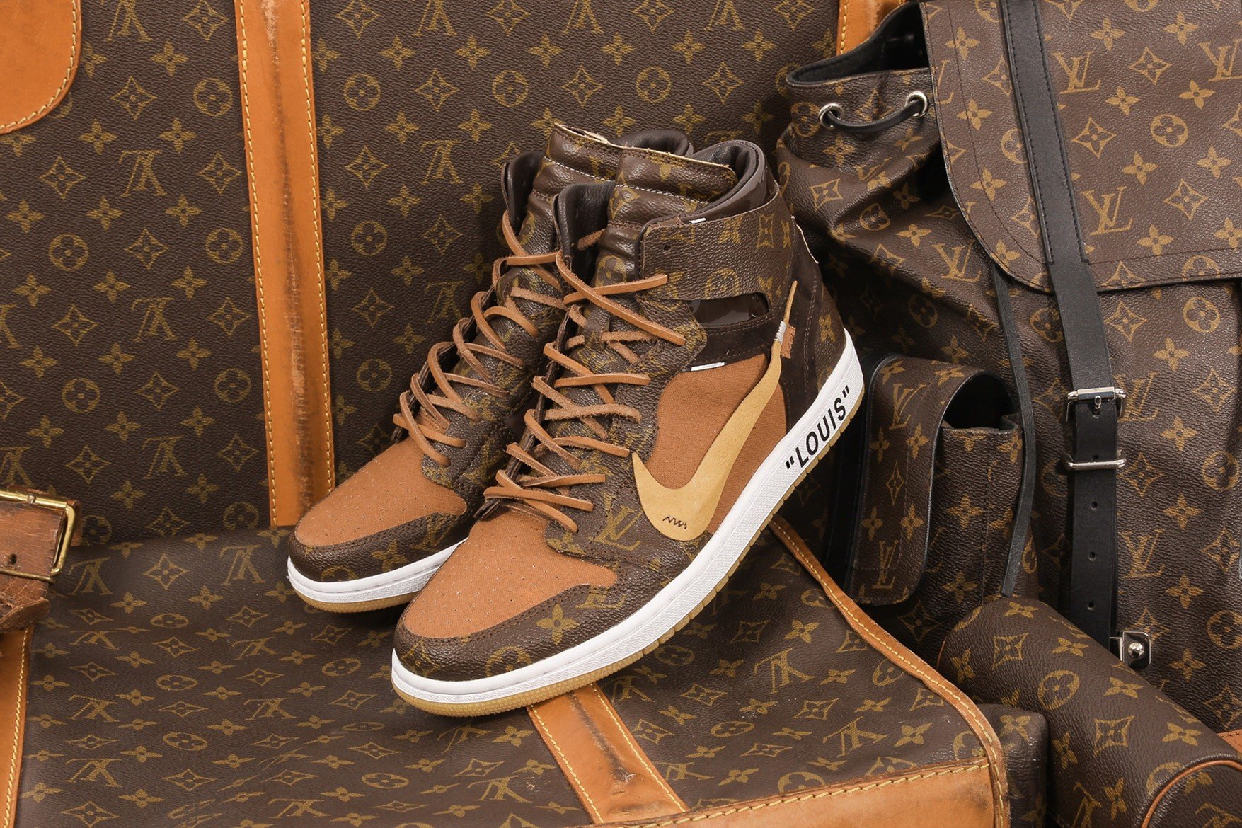 Louis Vuitton LV Monogram Brown Nike Air Jordan 1 Shoes Sneakers - Shop  trending fashion in USA and EU