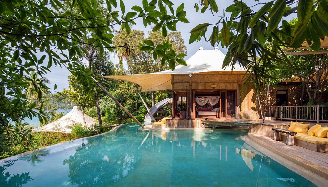 The guest pool at Soneva Kiri, Koh Kood in Thailand – one of six recommended eco-friendly holiday destinations.