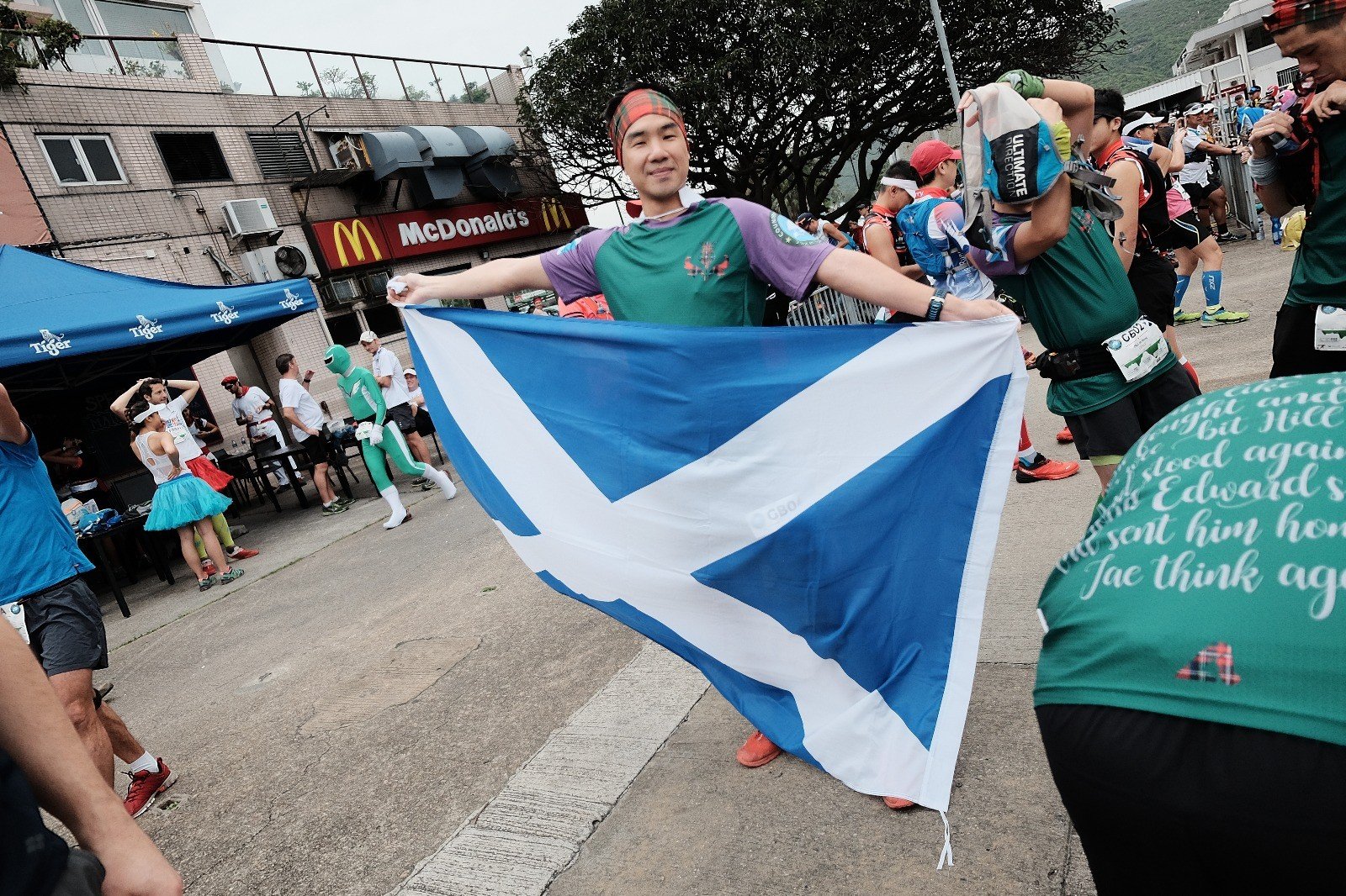 Tony Lai runs for Scotland in the Country of Origin race. The organisers do not distinct between the four nations of the UK, but some of the participants do. Photo: Handout 
