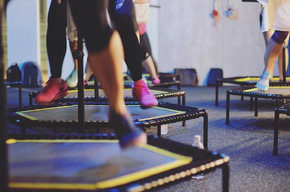 Hybrid Rebounding – one of the new fitness trends capturing the imagination of keep-fit enthusiasts in Asia – at BBOUNCE Studio, Singapore