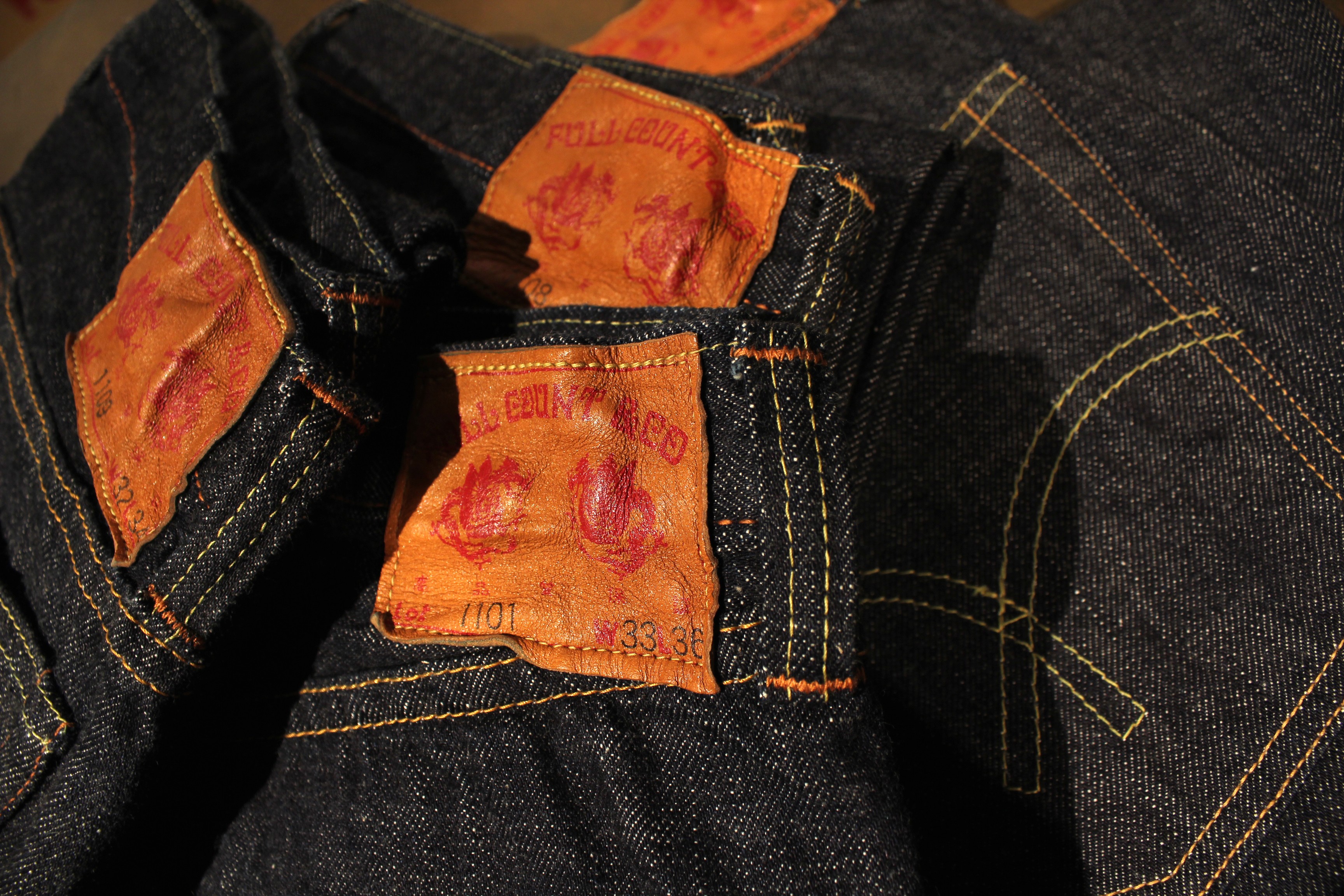Full Count’s denim jeans feature 12 different types of threads for durability.