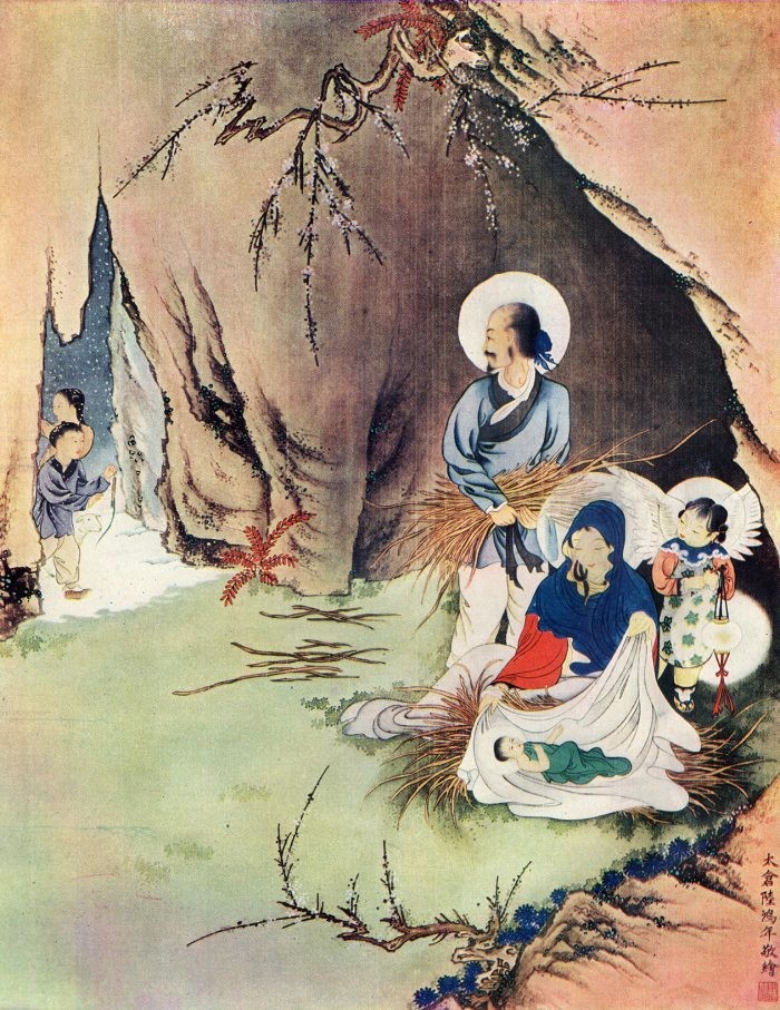 The birth of Christ by Chinese painter Lu Hongnian.