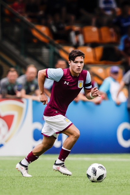 Aston Villa captain Callum O'Hare on the ball against Kitchee at the HKFC Citi Soccer Sevens. Photo: Yu Chun Christopher Wong/Power Sport Images