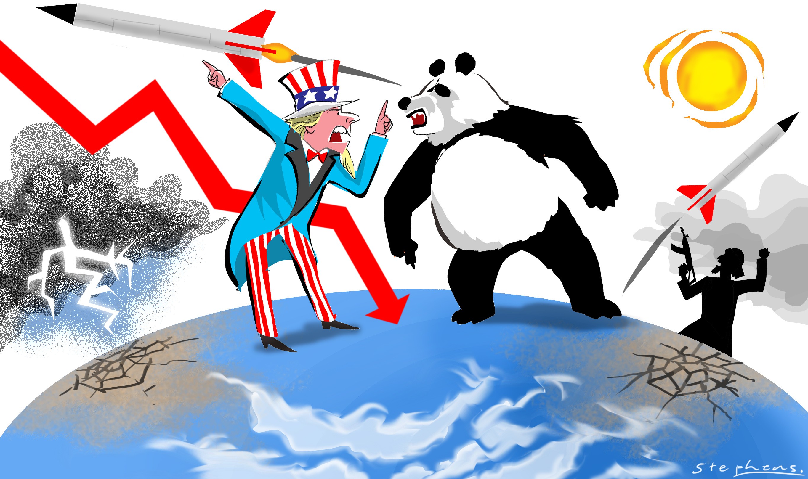 This century’s pressing transnational issues – terrorism, economic crisis, climate change, pandemics, artificial intelligence and peace on the Korean peninsula – cannot be solved if the US treats China as an enemy. Illustration: Craig Stephens