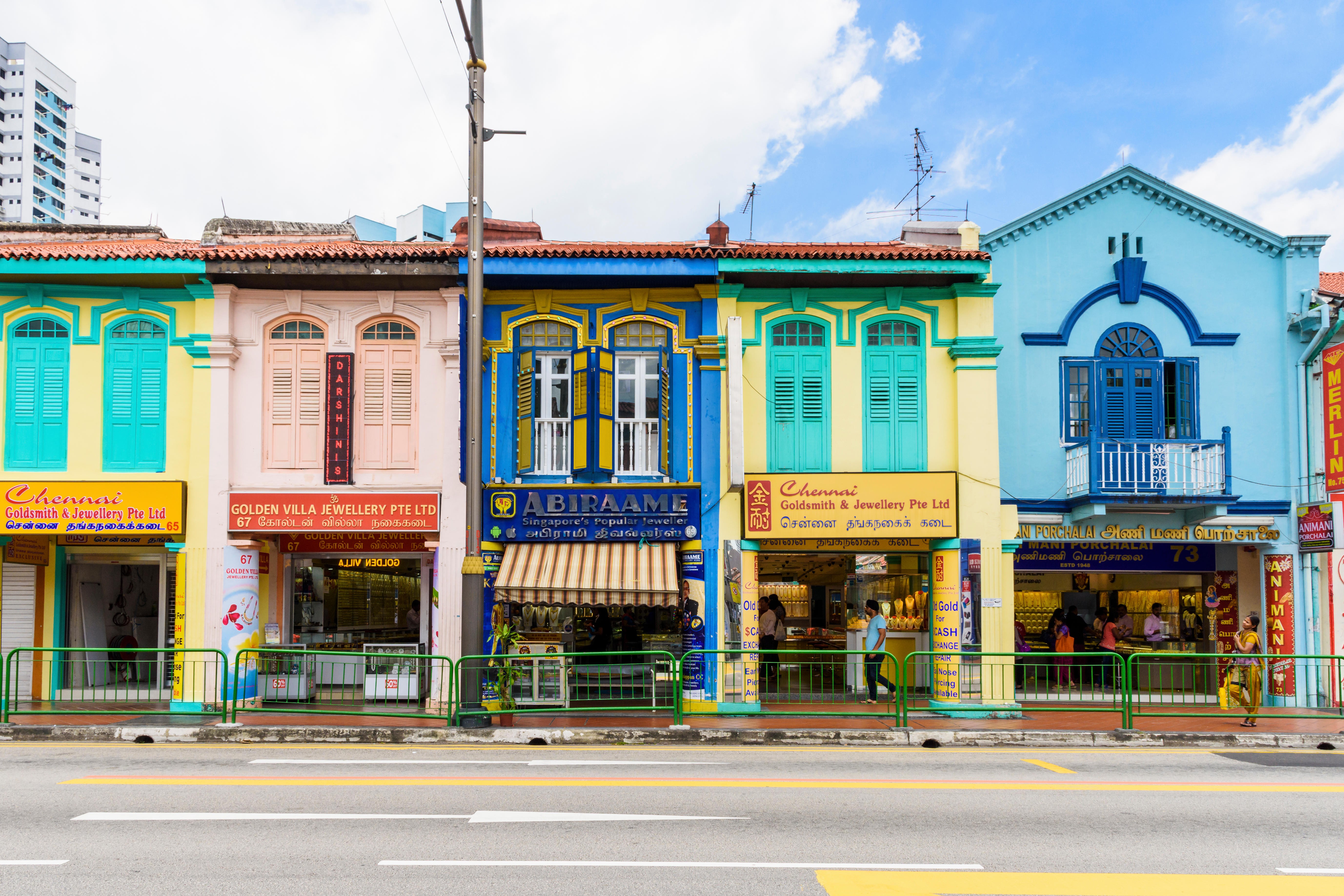 Colourful shophouses along Serangoon Road in Singapore’s Little India. Photo: Alamy