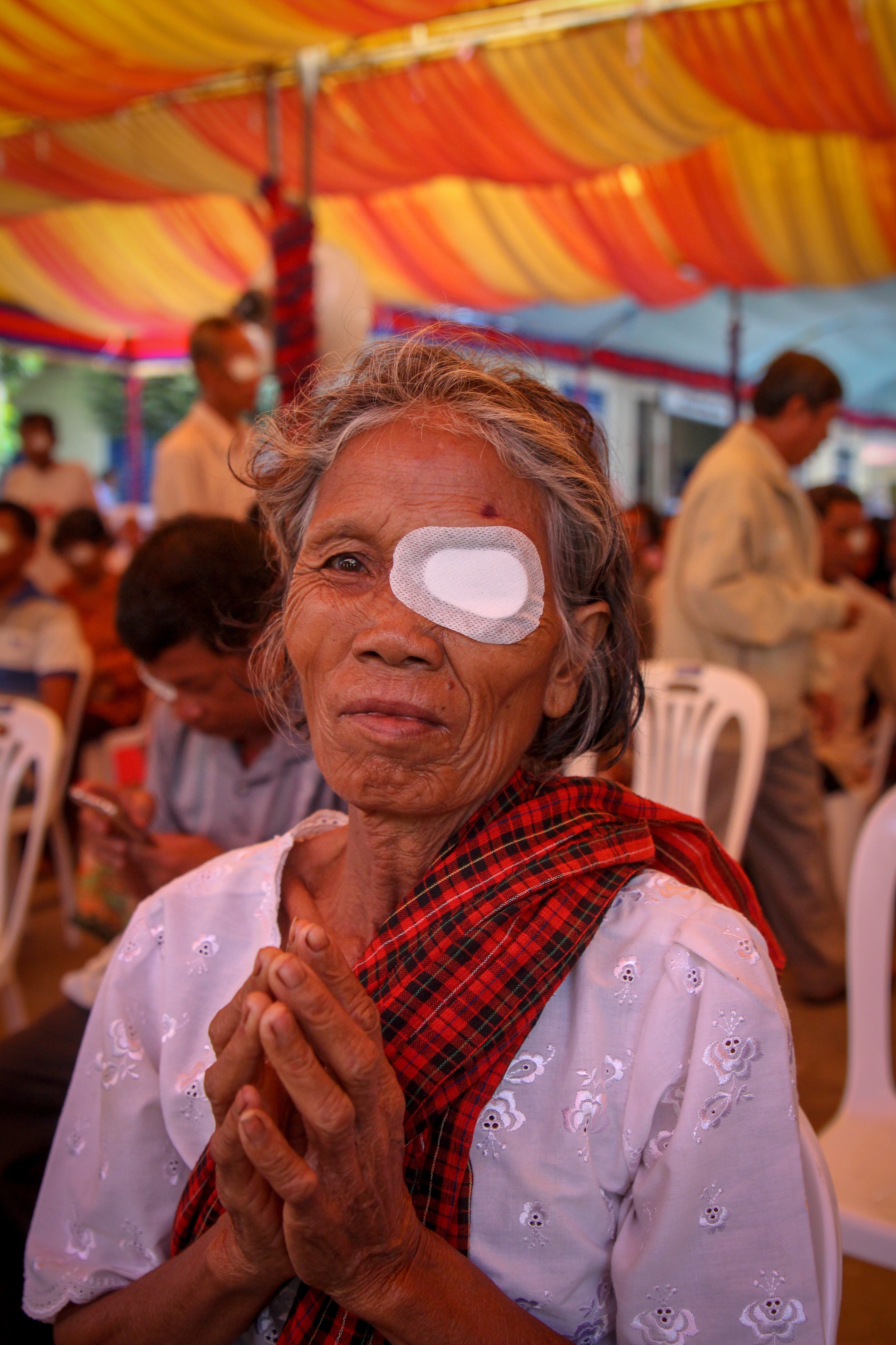 A Cambodian patient after surgery conducted by Chinese doctors. Photo: Edouard Morton