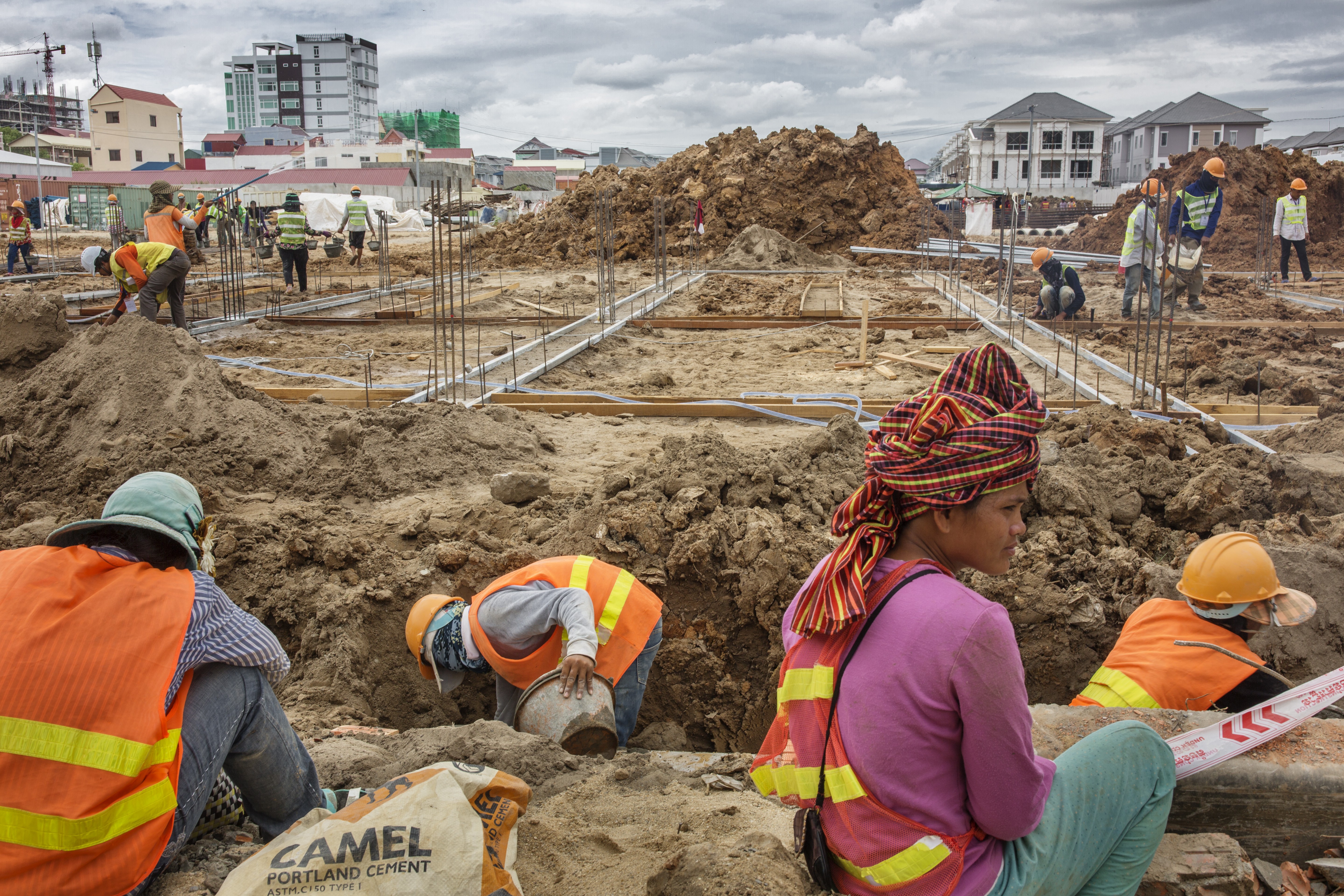 One of many construction projects in the Cambodian capital of Phnom Penh. Pictures: Jonas Gratzer