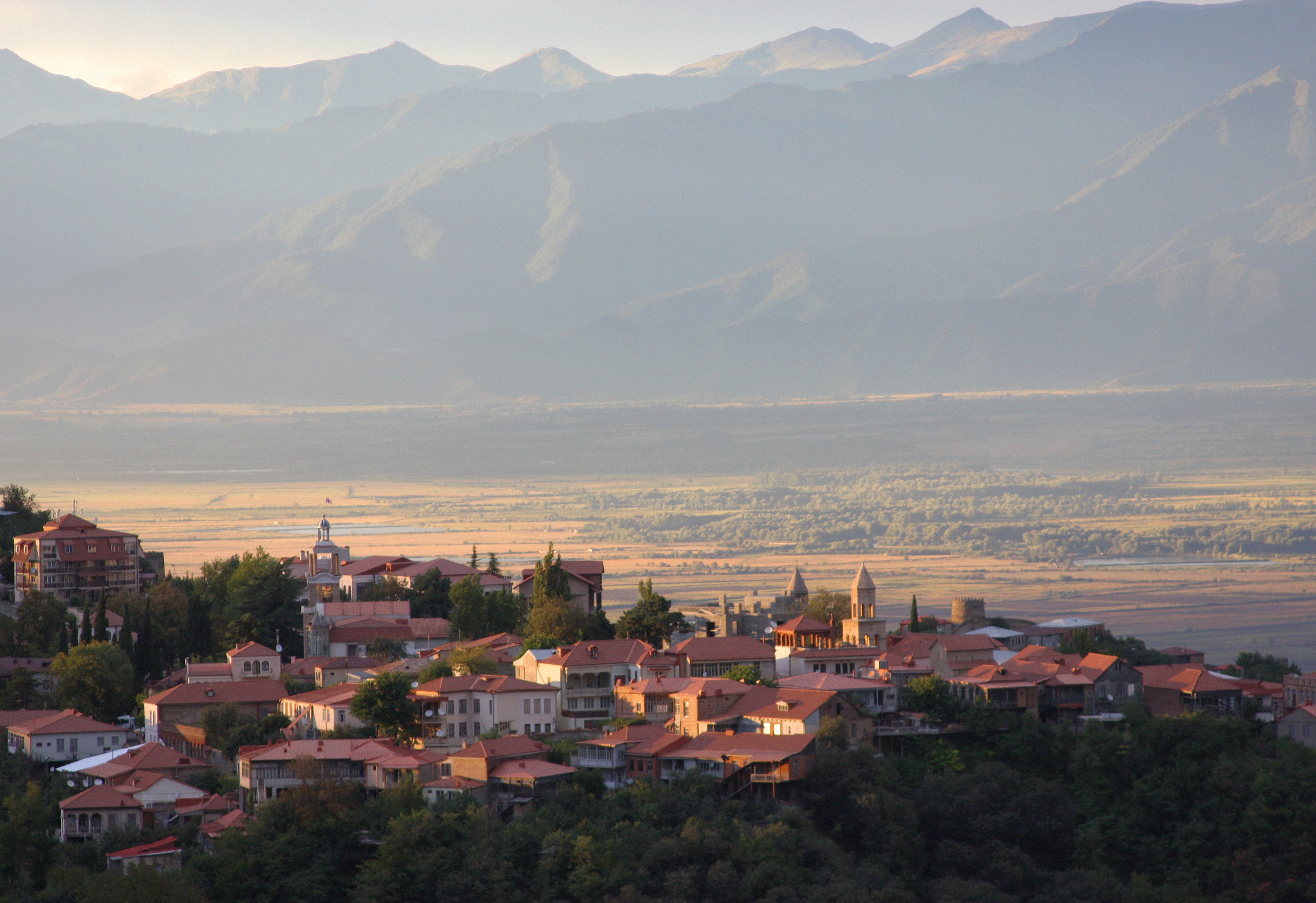 Georgia’s Kakheti wine region is surrounded by the Caucasus Mountains.