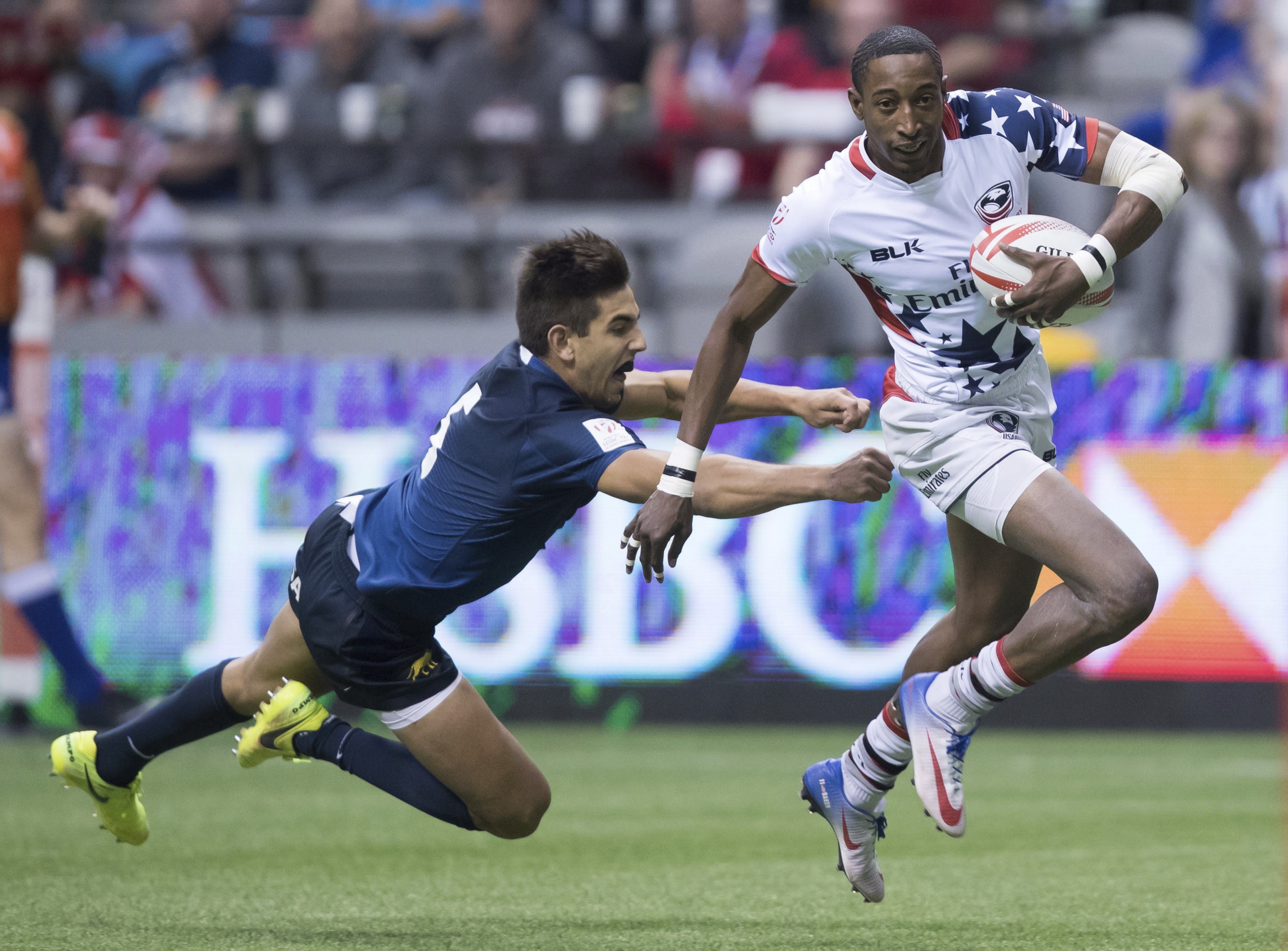 Perry Baker says sevens is gaining support in the US. Photo: AP
