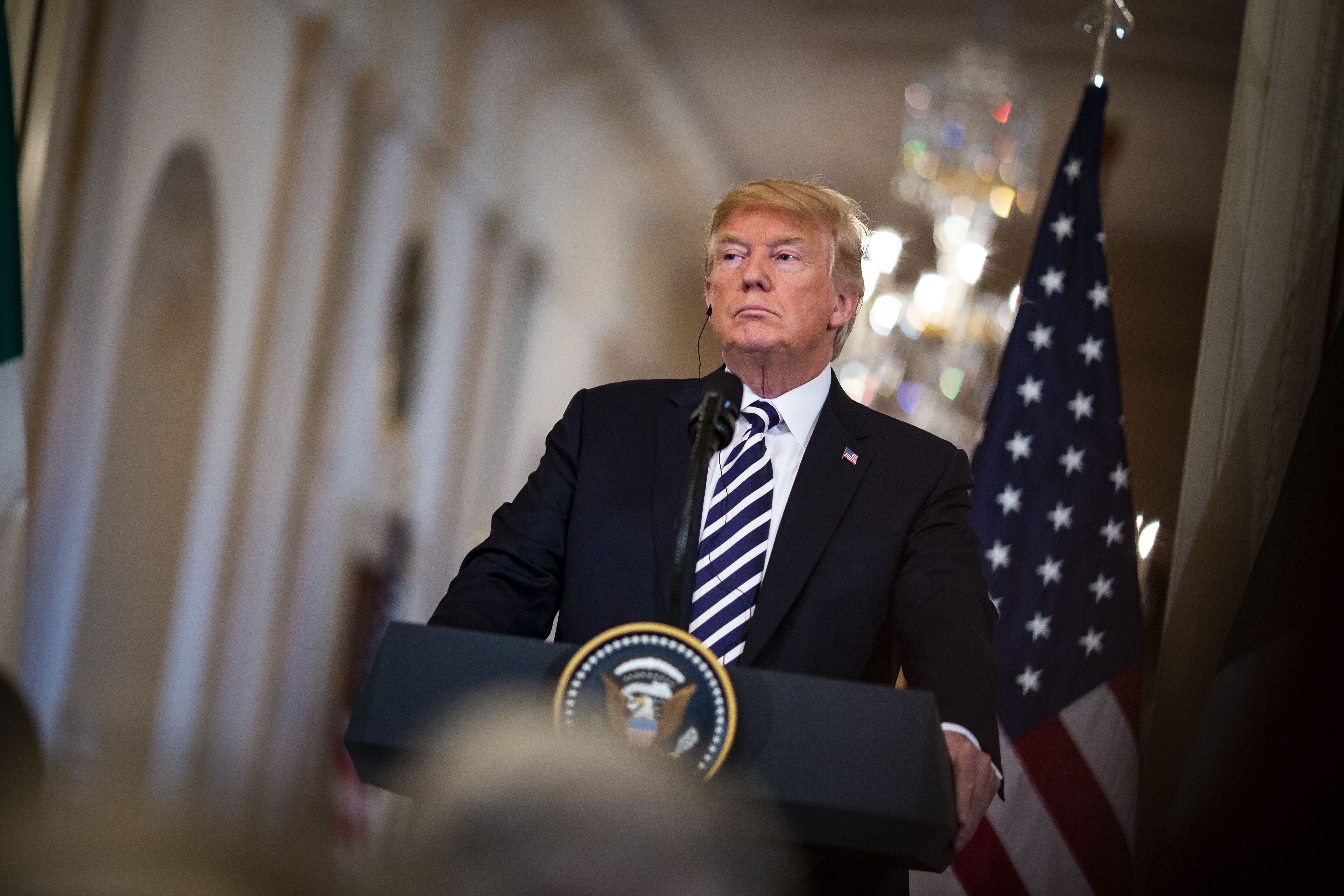 US President Donald Trump listens during a news conference in the White House in Washington on July 30. Photo: Bloomberg