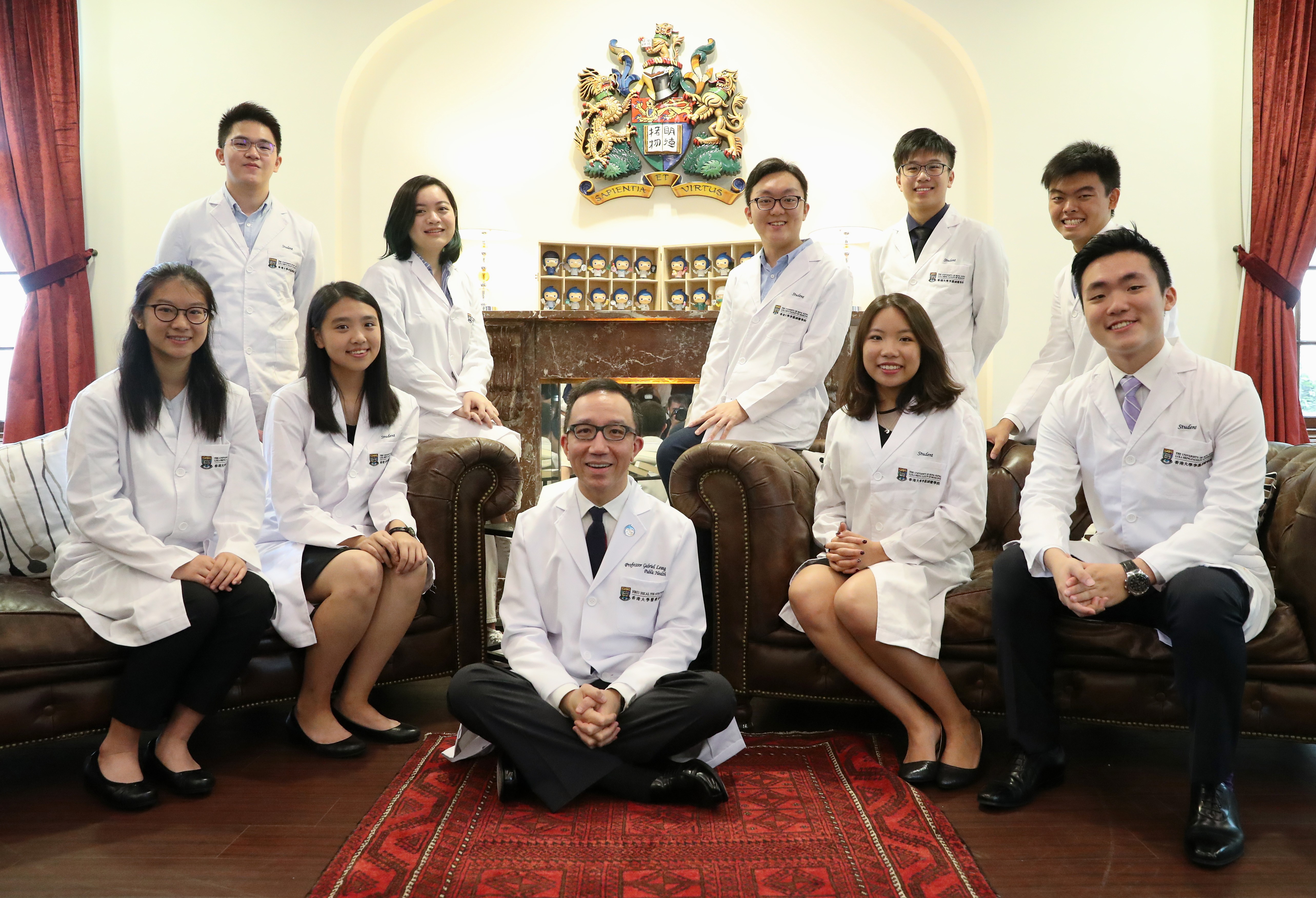 Thomas Wong (back row, third from right) and others who will study medicine at HKU. Photo: K.Y. Cheng