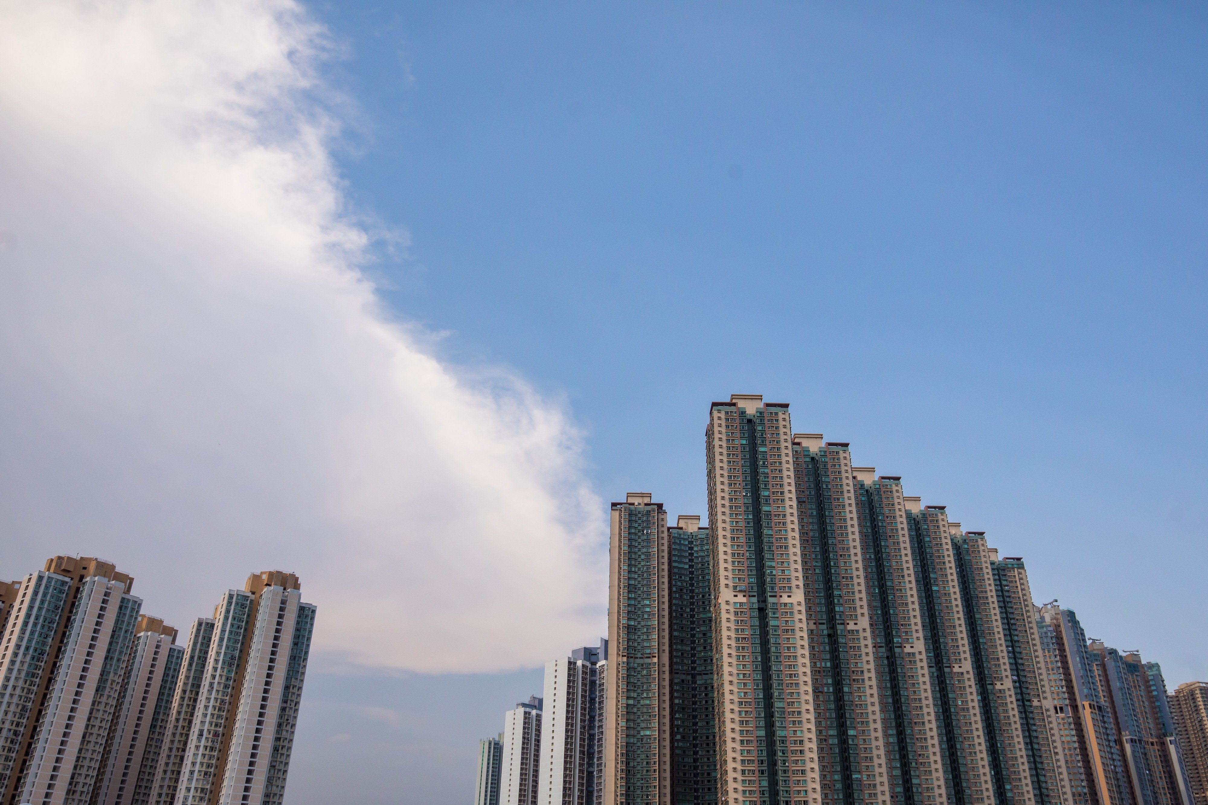 Public and private housing estates in Tseung Kwan O, one of the new towns built by the government in the 1980s. Photo: Bloomberg
