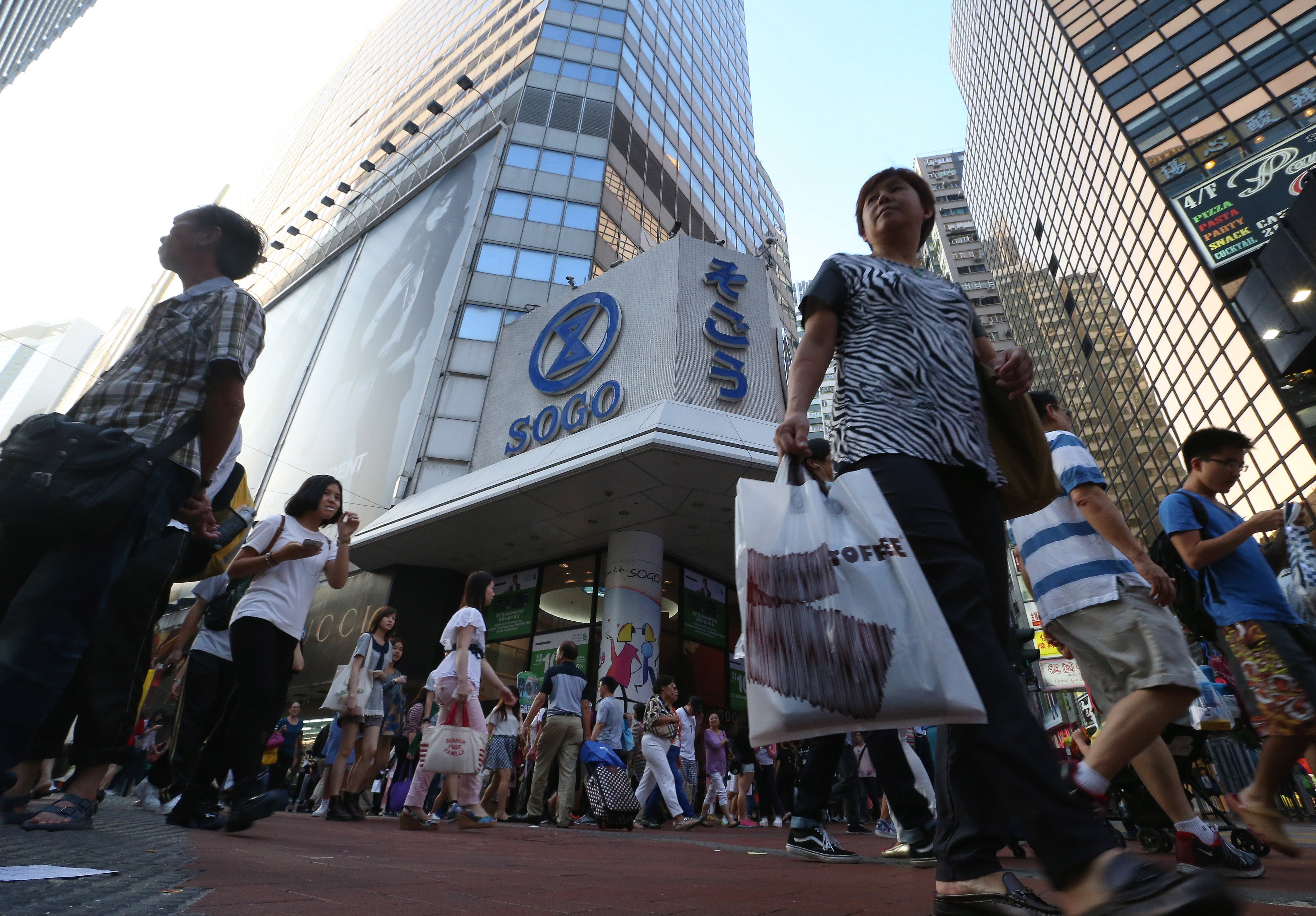 Sales at Sogo’s Causeway Bay department store jumped 20.1 per cent in the first half. Photo: SCMP